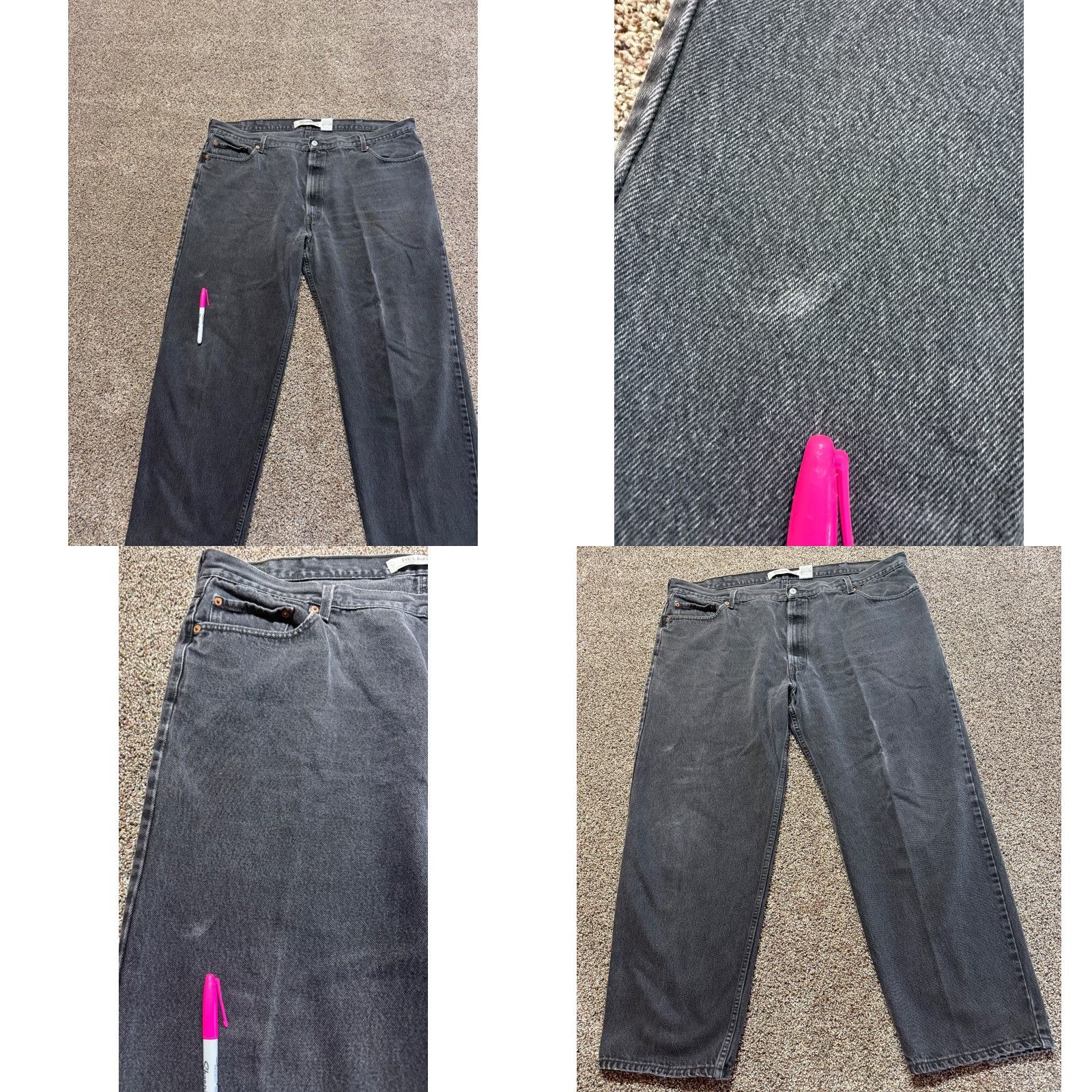 Levi's VINTAGE Levi's 550 Jeans Men 48 Charcoal Black Denim Straight Relaxed 48X32 Jeans Mens 90s Style Levi's 500 Series Size US 32 / EU 48 - 8 Thumbnail