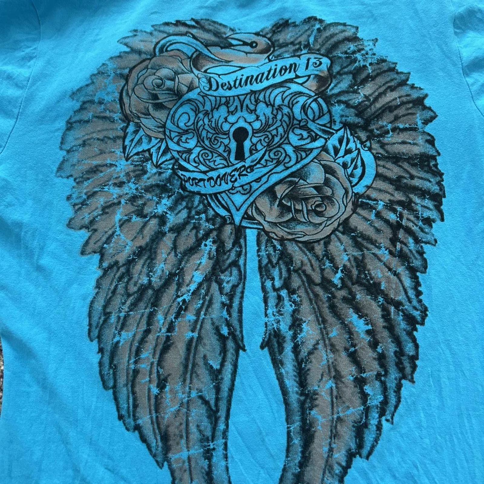 Other Destination 13 Rhinestone Angel Wing Tee — Port Dover 2012 Size XL / US 12-14 / IT 48-50 - 5 Thumbnail