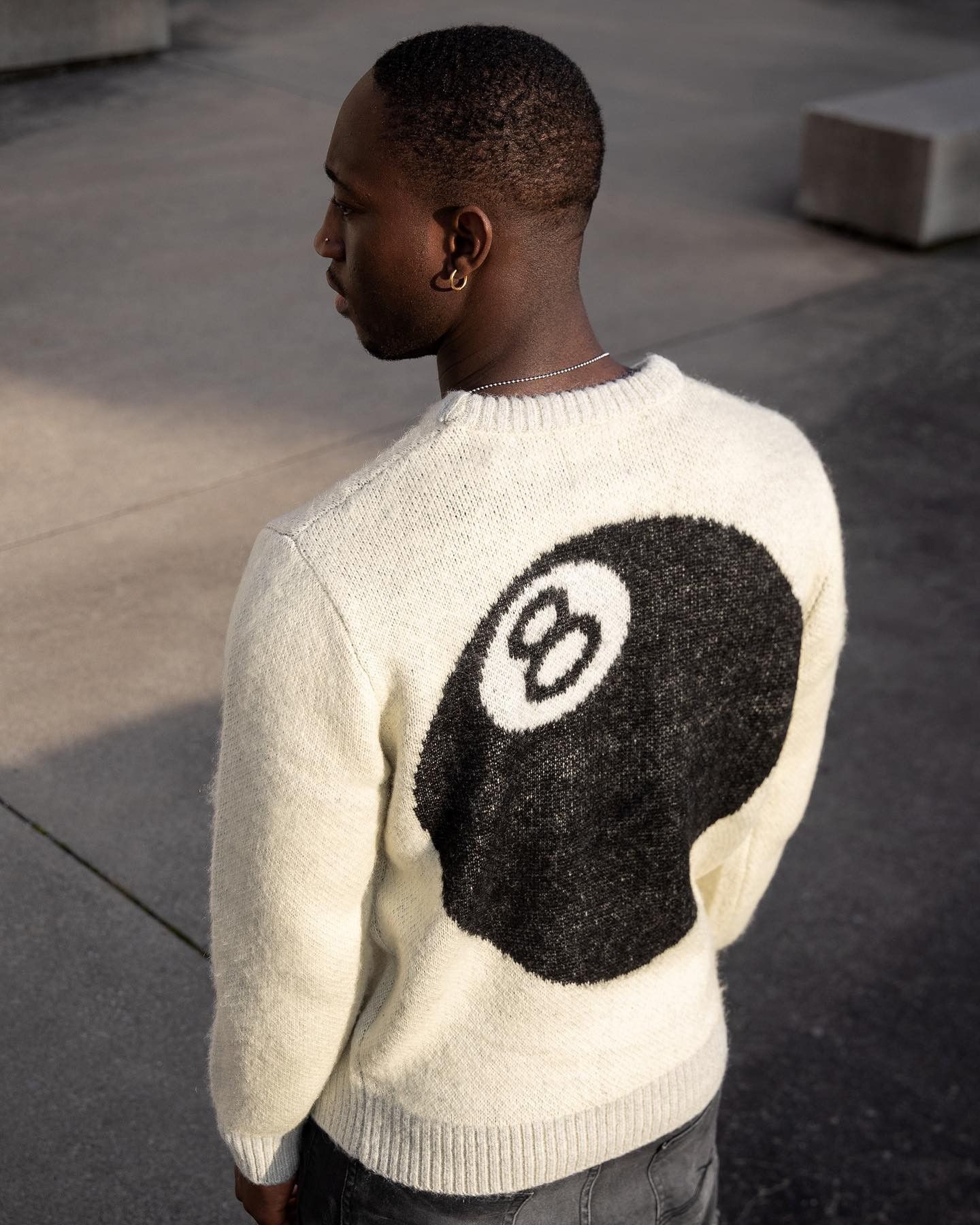 Stussy 8 Ball Brushed Mohair Sweater Cream XL Size US XL / EU 56 / 4 - 2 Thumbnail