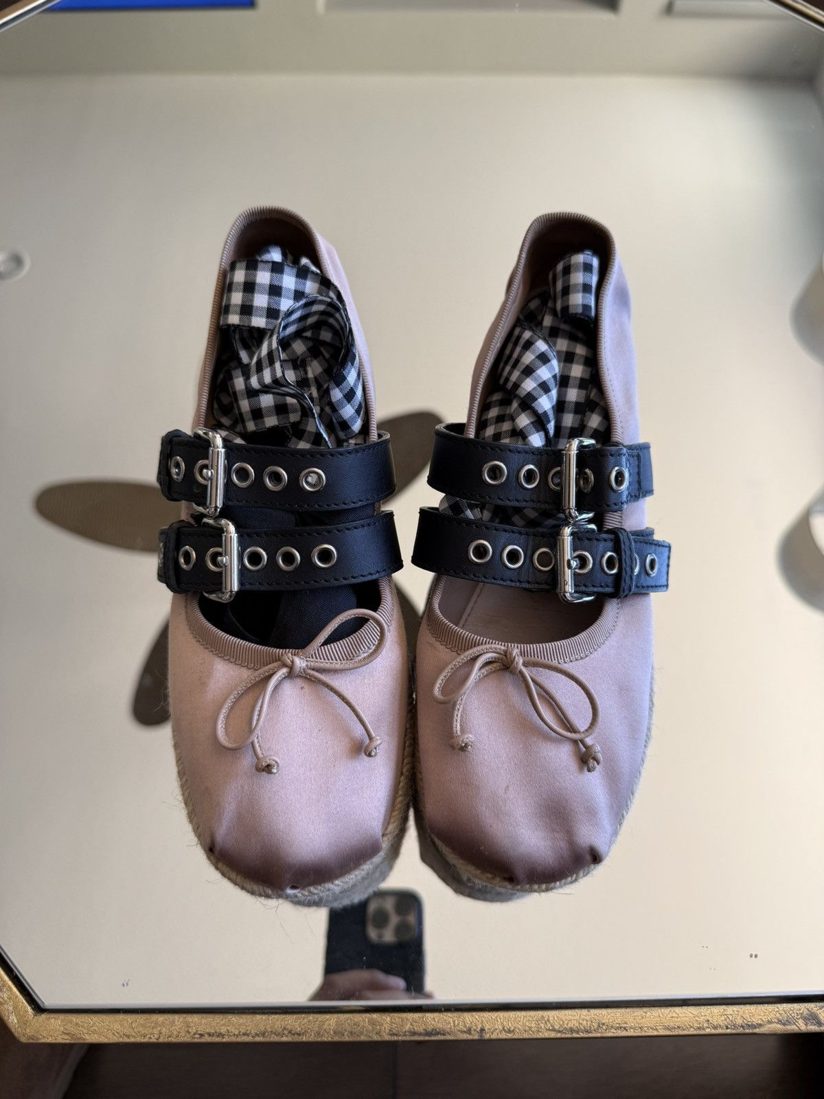 Miu Miu Miu Miu Pink Satin Platform Ballerina Espadrilles Size US 8 / IT 38 - 4 Thumbnail