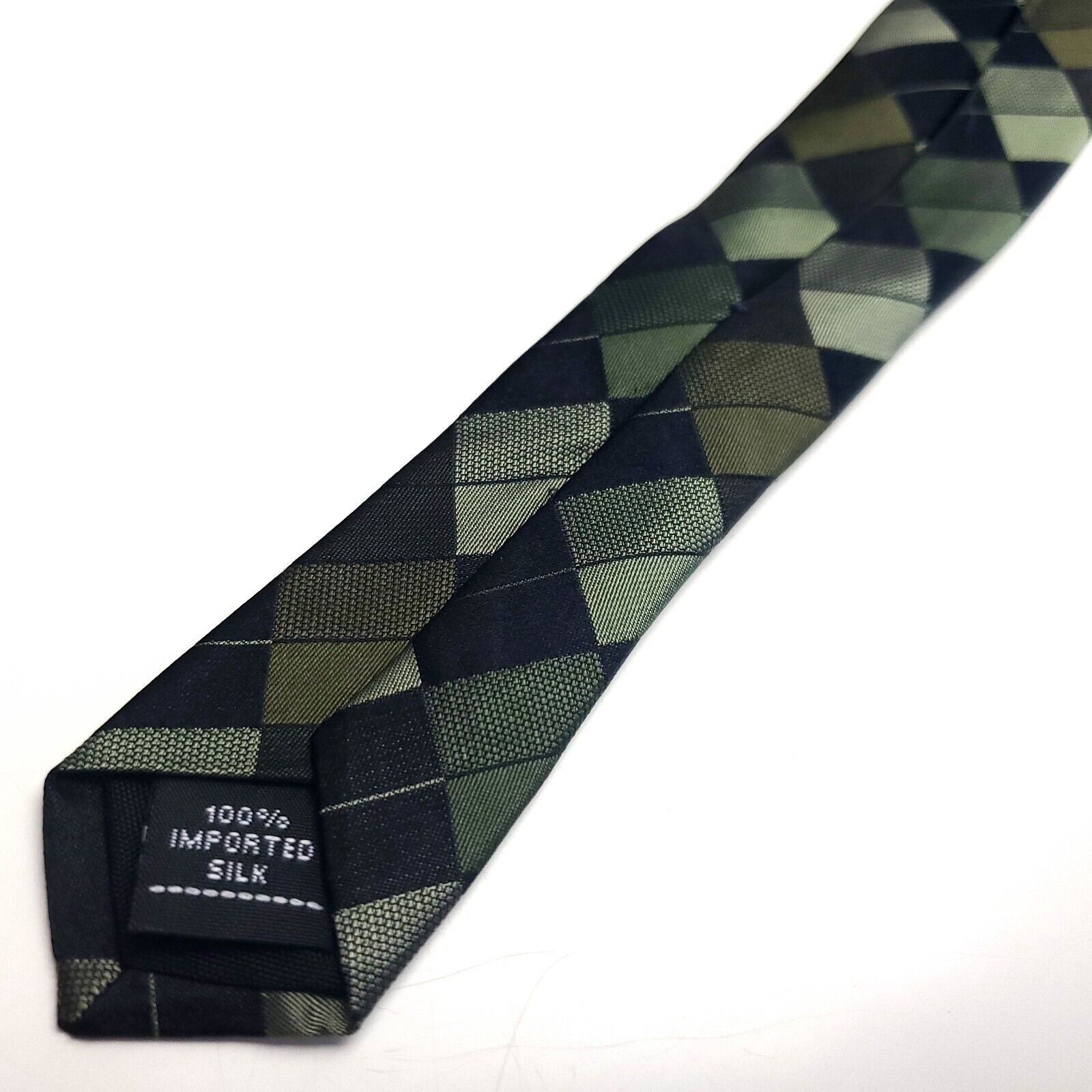Croft & Barrow Croft & Barrow Green Silk Tie Woven Check Size ONE SIZE - 5 Thumbnail