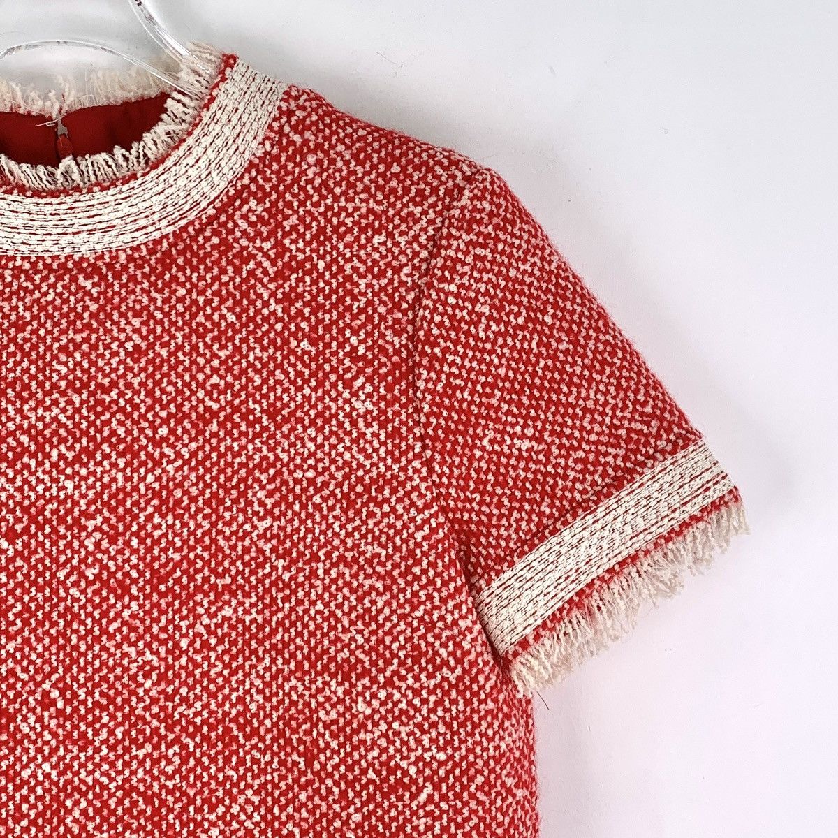 Gucci Gucci Red Wool Crew Neck Short Sleeve Tassel Dress K26WX Size M / US 6-8 / IT 42-44 - 3 Thumbnail
