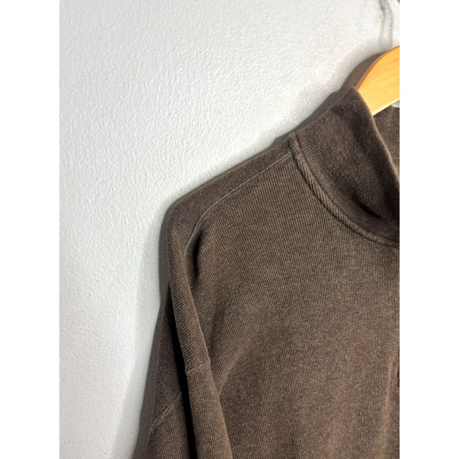 Polo Ralph Lauren Polo Ralph Lauren Sweater Mens 2XLT Cotton 1/4 Zip Brown Mock Neck Pullover Logo Embroidered Zipper Knit Casual Classic Preppy 5227 Mens Size US XXL / EU 58 / 5 - 2 Thumbnail