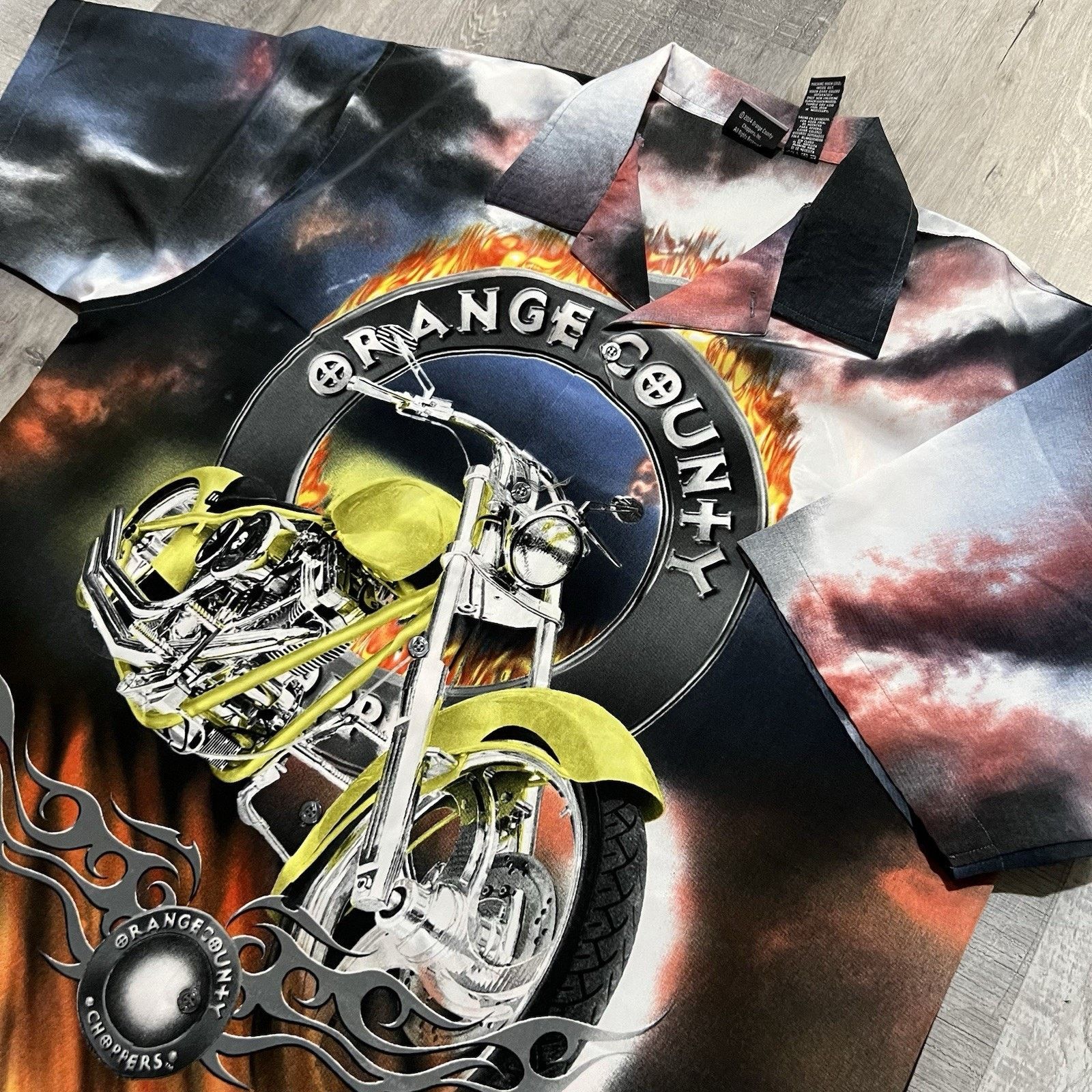 Other VTG Orange County Choppers AOP Tribal Flames Button Shirt Size US XL / EU 56 / 4 - 3 Thumbnail
