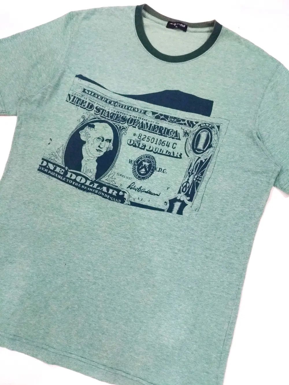 Andy Warhol × Vintage Rare! Vintage Y2k Andy Warhol $ Bill Pop Art Tee Size US XL / EU 56 / 4 - 2 Thumbnail