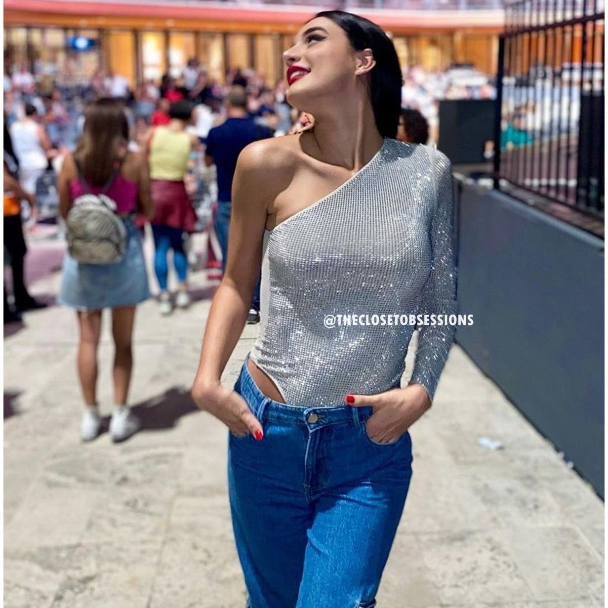 Zara ZARA Blogger Fave One Shoulder Embellished Bodysuit NWT Size M / US 6-8 / IT 42-44 - 14 Thumbnail