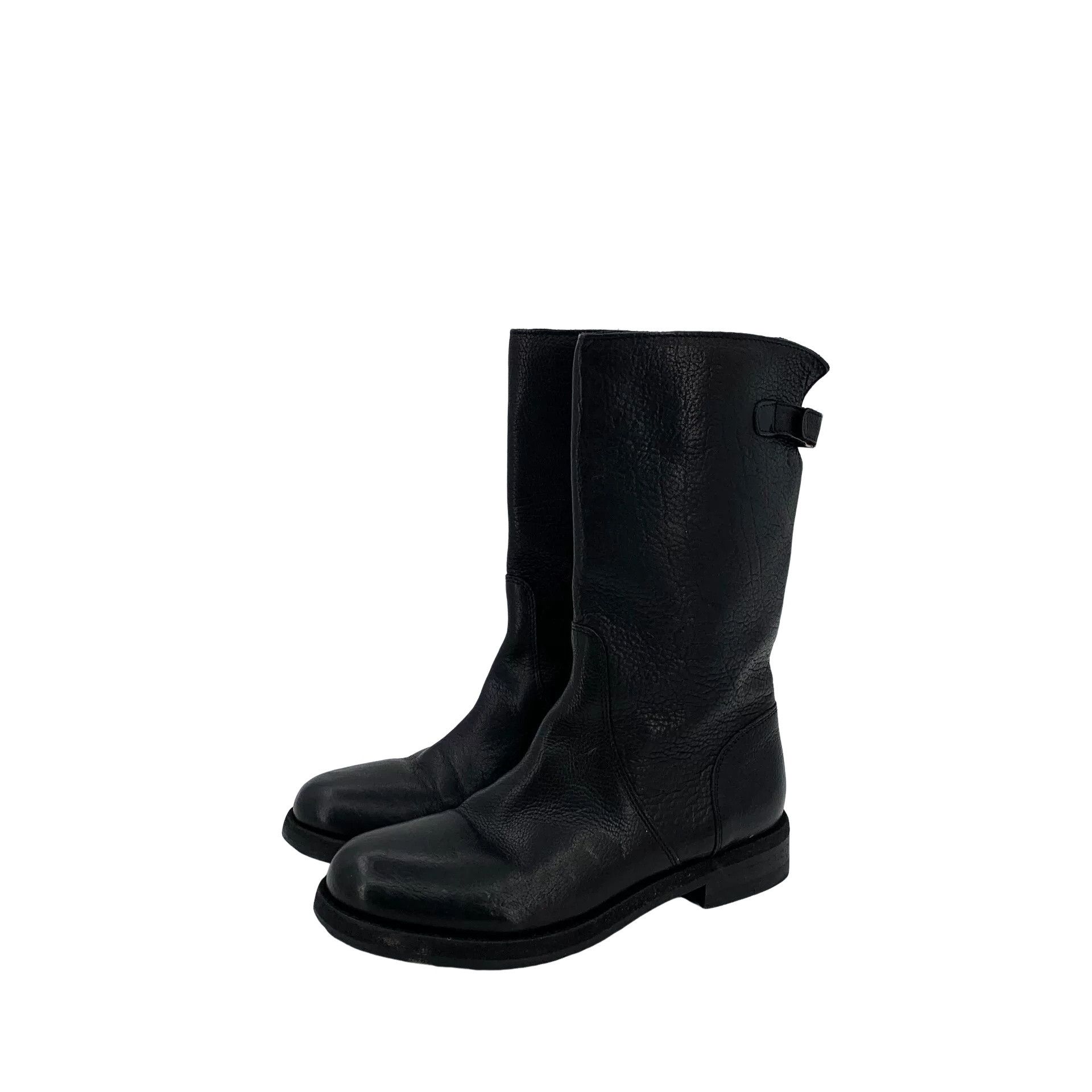 Dolce & Gabbana Dolce & Gabbana Leather Gold Logo Plate Boots 37 Size US 7 / IT 37 - 1 Thumbnail