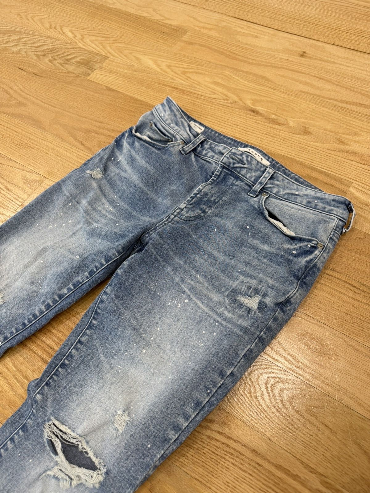 Pacsun Pacsun Paint Splatter Washed Denim Skinny Jeans Size US 30 / EU 46 - 5 Thumbnail