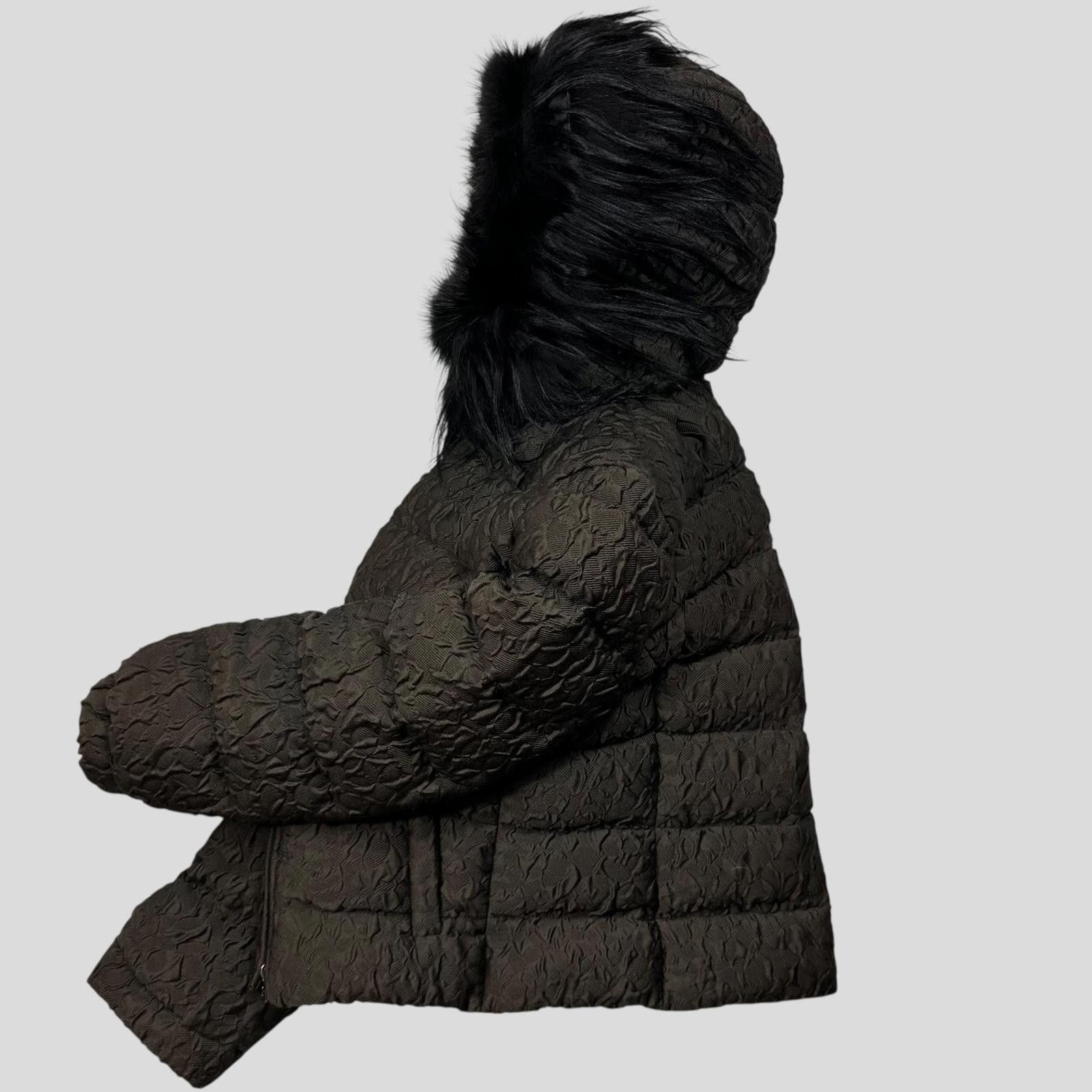 Prada Prada 2014 Extreme Fur Silk & Wool Textured Puffer Jacket S Size US S / EU 44-46 / 1 - 2 Thumbnail