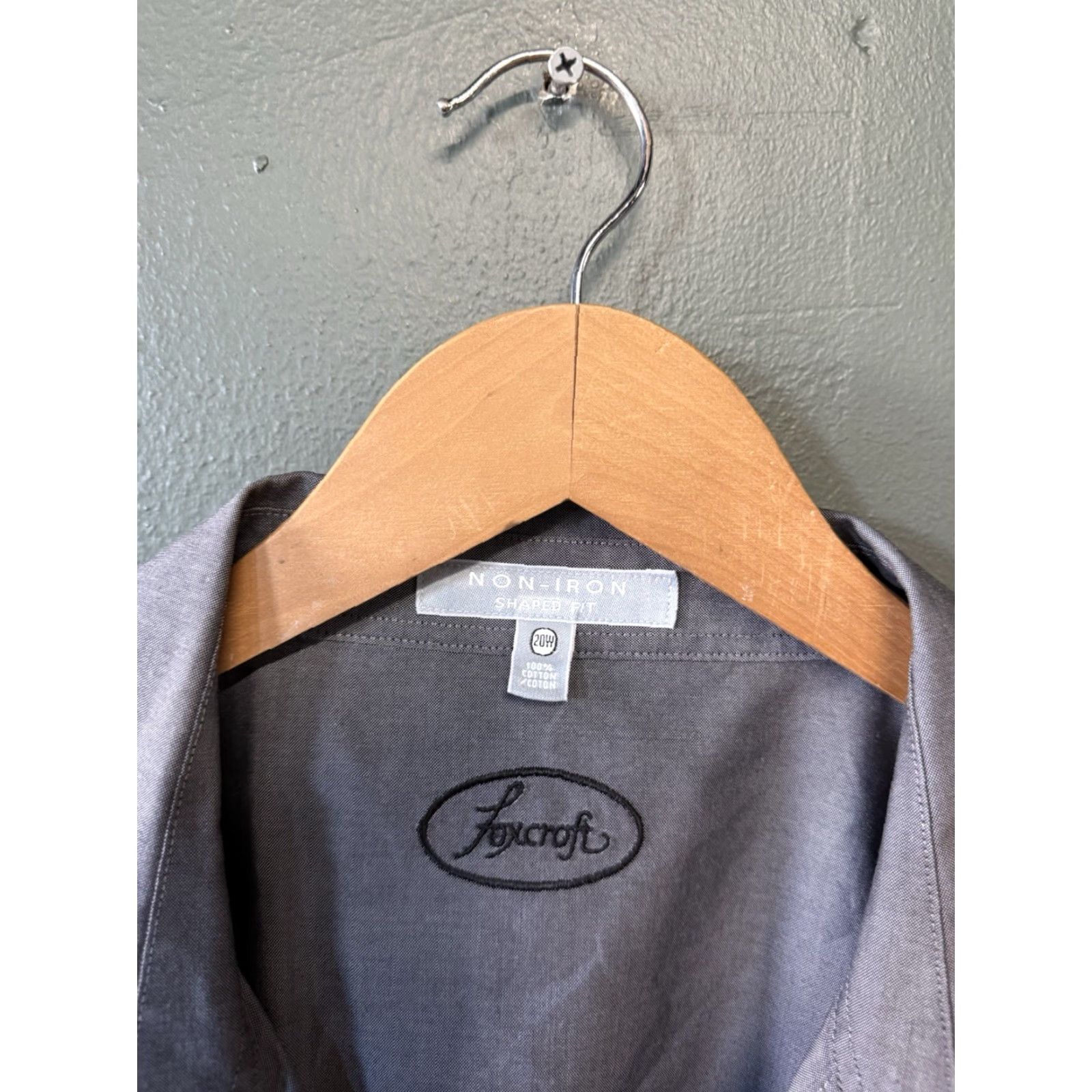 Vintage Foxcroft Womens Button-Up Shirt Gray Long Sleeve Non-Iron 20W Size 20W Womens Shirt Harry? Size 3XL / US 20-22 - 3 Thumbnail