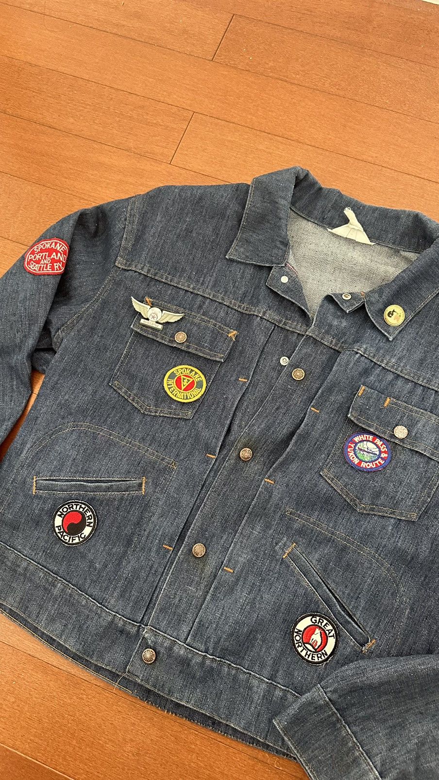 Vintage Pleated Patch Denim Jacket Size US M / EU 48-50 / 2 - 2 Thumbnail