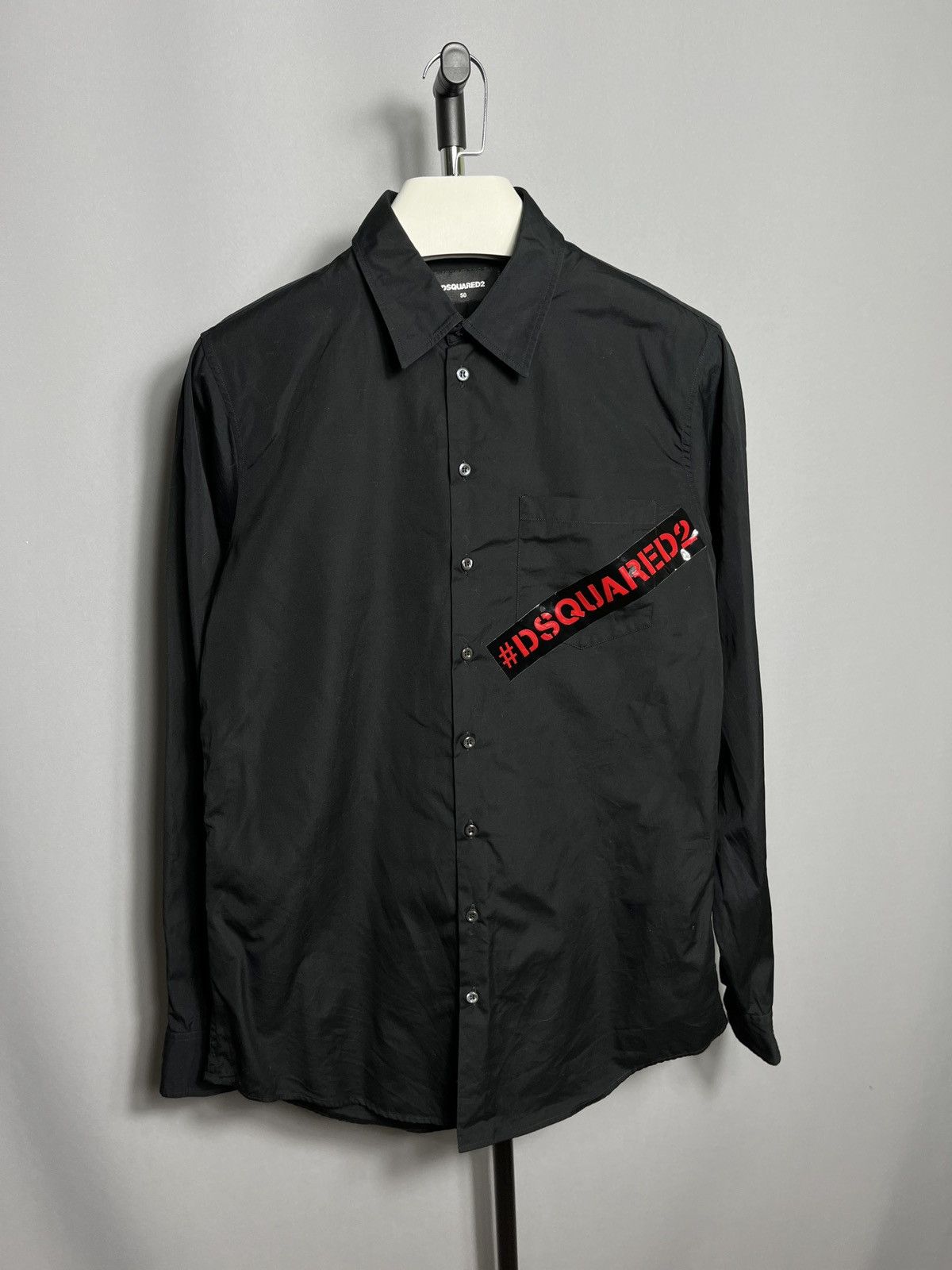 Dsquared2 Dsquared2 Tape Pocket Shirt Black s74dm0231 Long Sleeve Size US M / EU 48-50 / 2 - 1 Thumbnail
