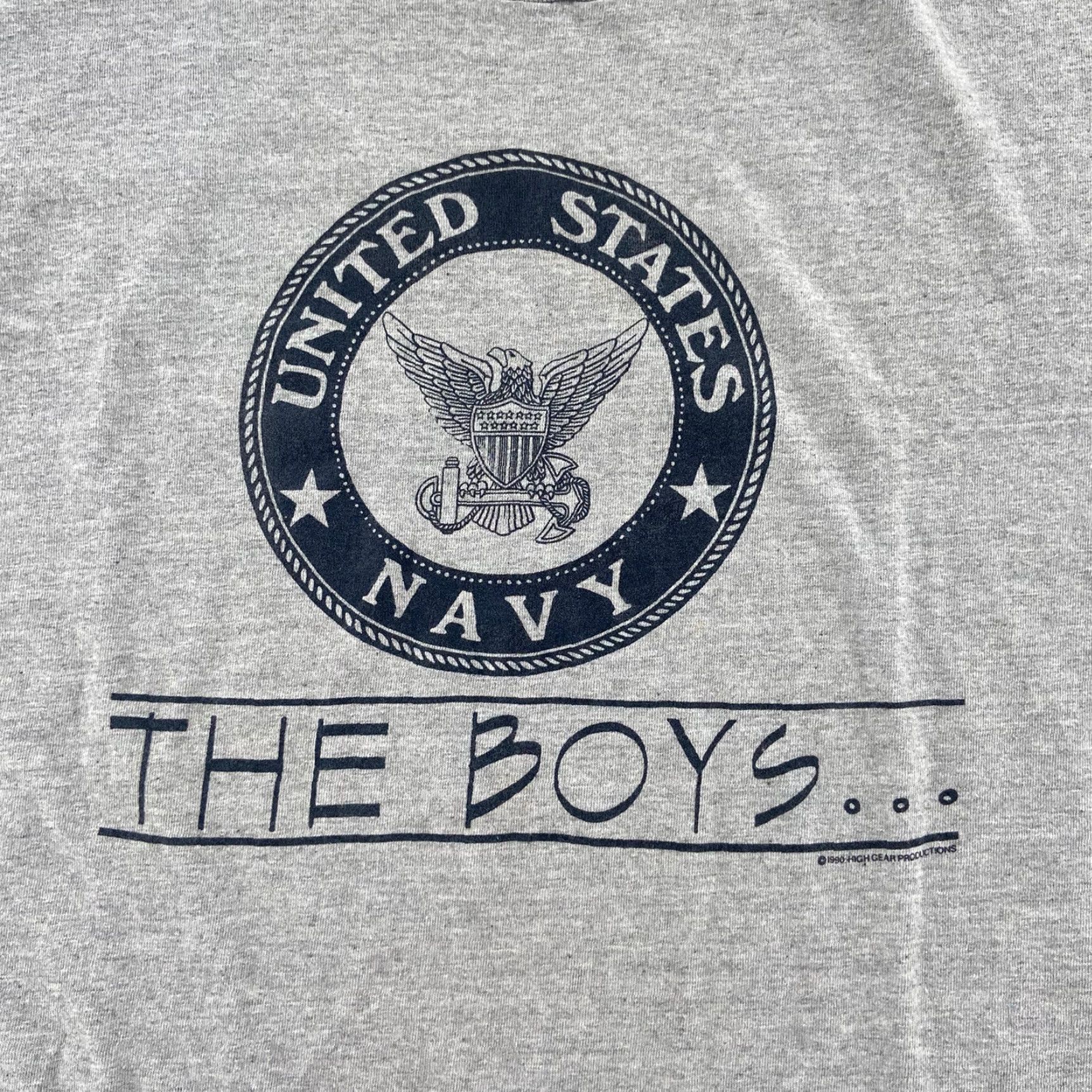 Fruit Of The Loom VINTAGE 90s Fruit of the Loom US Navy Shirt Adult XL Gray The Boys Are Back Double-Sided Mens Size US XL / EU 56 / 4 - 3 Thumbnail
