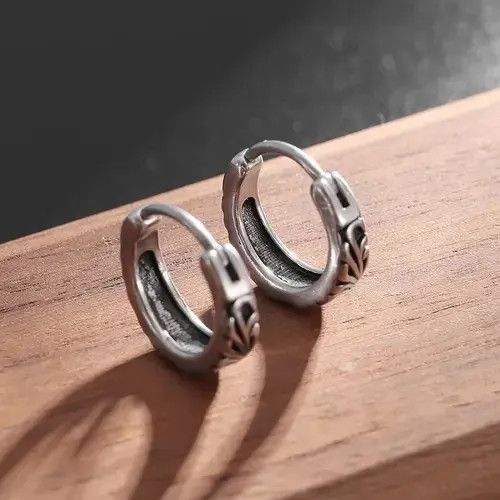 Designer × Jewelry Retro Hypoallergenic Hoop Earring (1pairs） Size ONE SIZE - 2 Thumbnail
