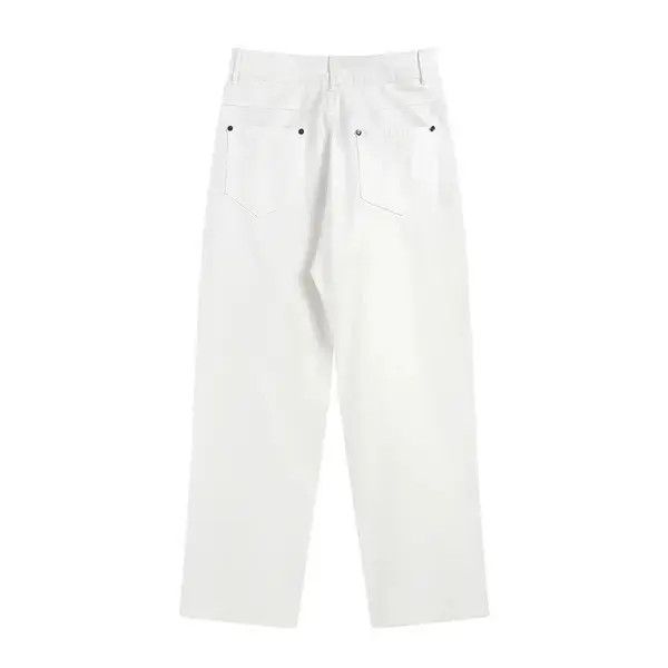 Designer × Japanese Brand × Vintage Zipper Split Flare White Cargo Pants Size US 32 / EU 48 - 4 Thumbnail