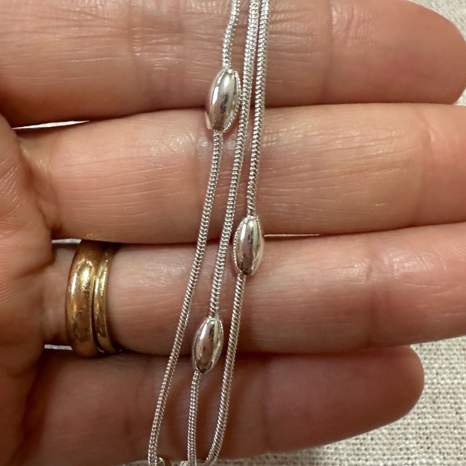 Other Sterling Silver Beaded Bracelet 8” Size ONE SIZE - 2 Thumbnail