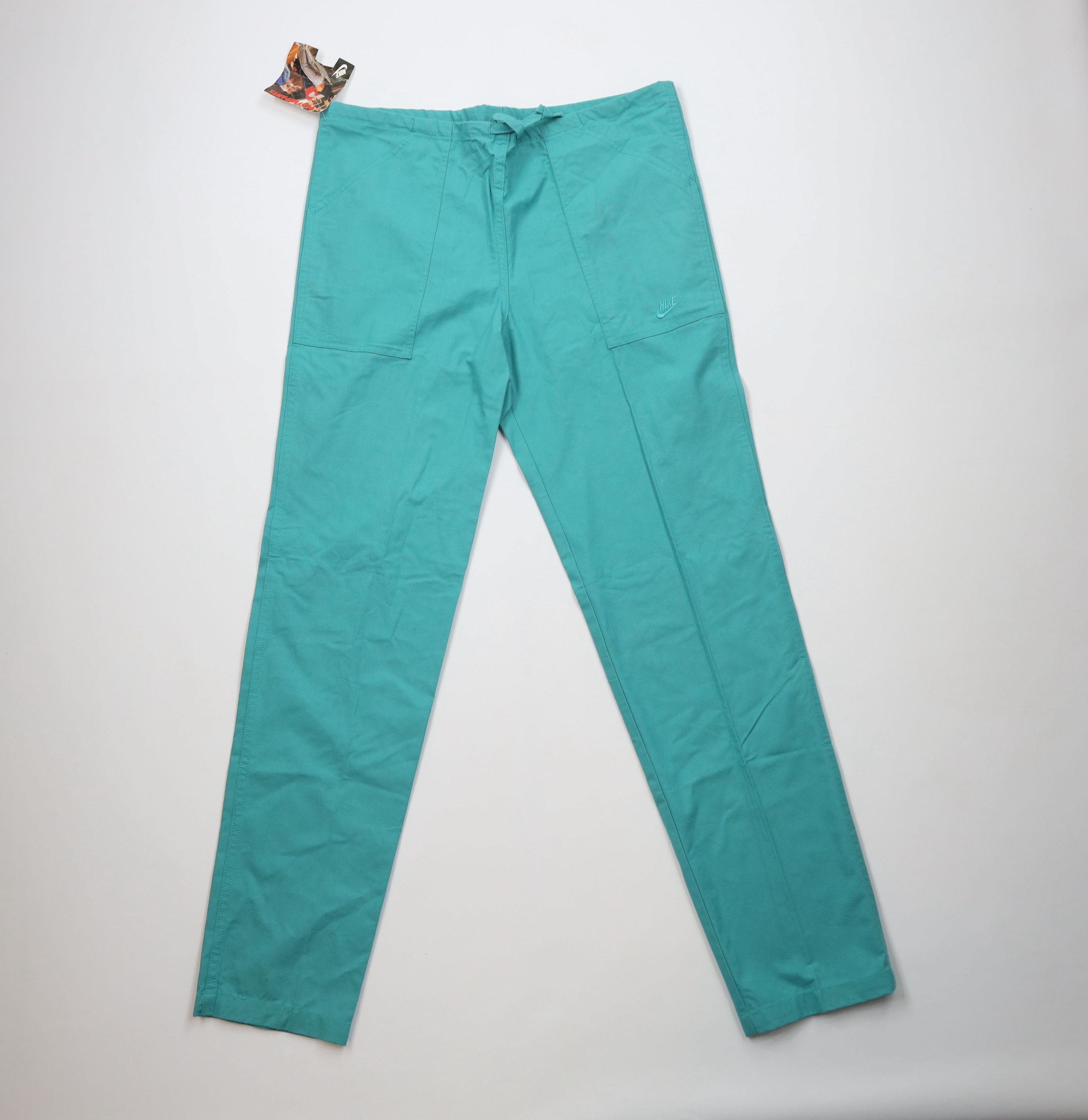 Nike Deadstock Vintage 80s 90s Nike Basketball Pants Teal Cotton Size US 34 / EU 50 - 1 Thumbnail