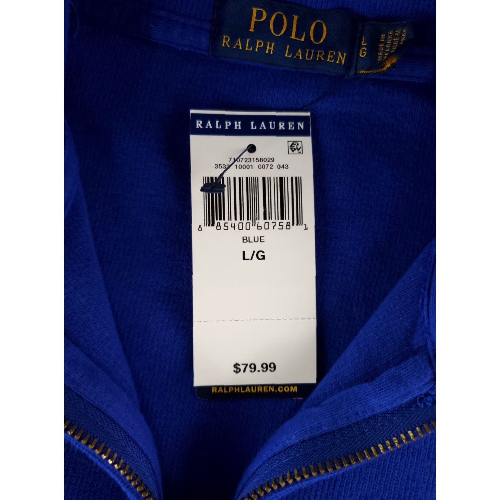 Polo Ralph Lauren Polo Ralph Lauren 1/4 Zip Pullover Cotton Blue Long Sleeve Mens L NWT Shirt Size US L / EU 52-54 / 3 - 3 Thumbnail