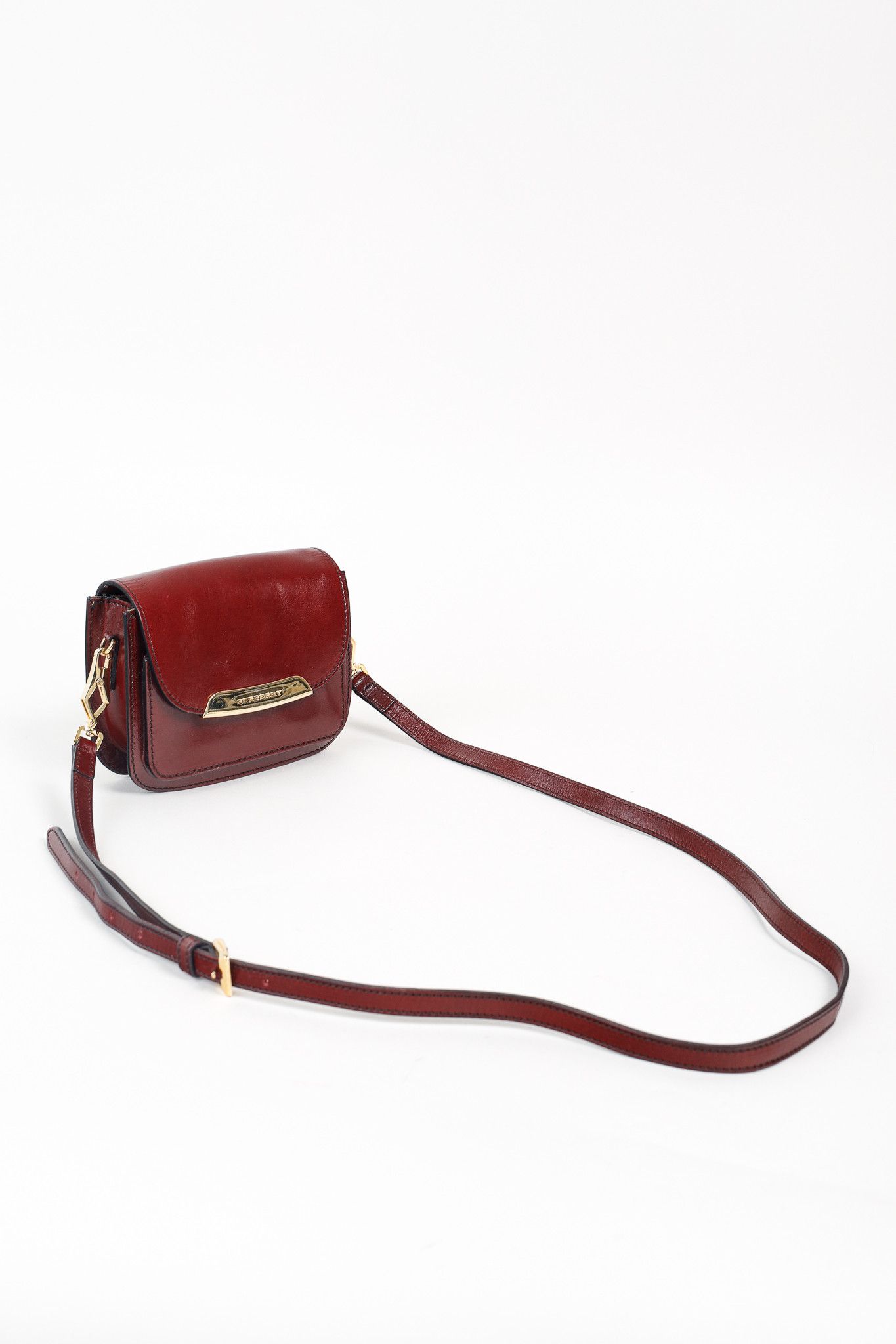 Burberry Burberry Burgundy Crossbody Mini Satchel Leather Bag Size ONE SIZE - 6 Thumbnail