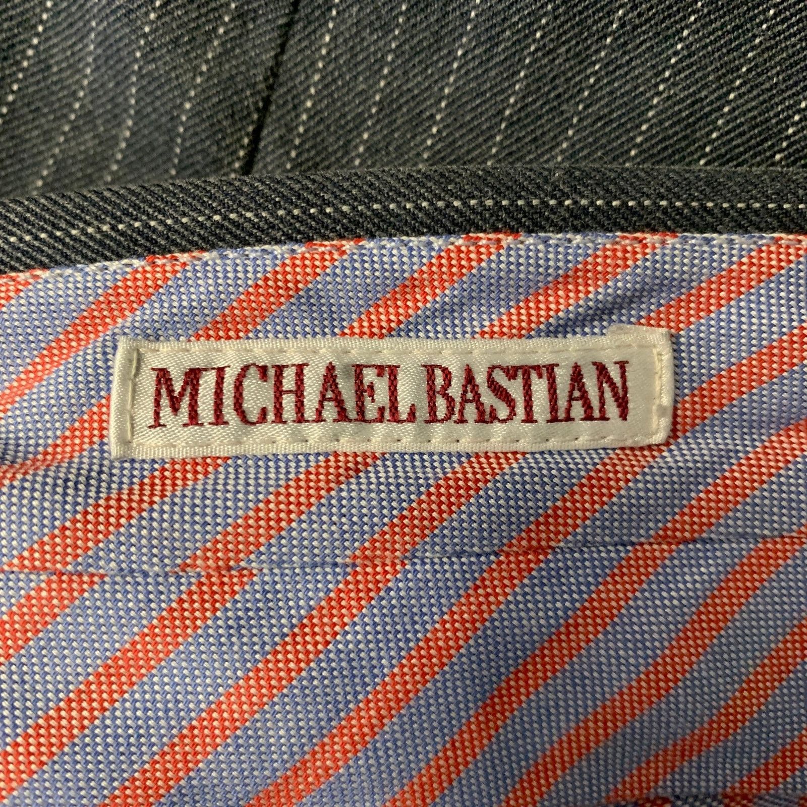 Michael Bastian MICHAEL BASTIAN Size 38 Grey Pinstripe Cotton Dress Pants Size US 38 / EU 54 - 4 Thumbnail