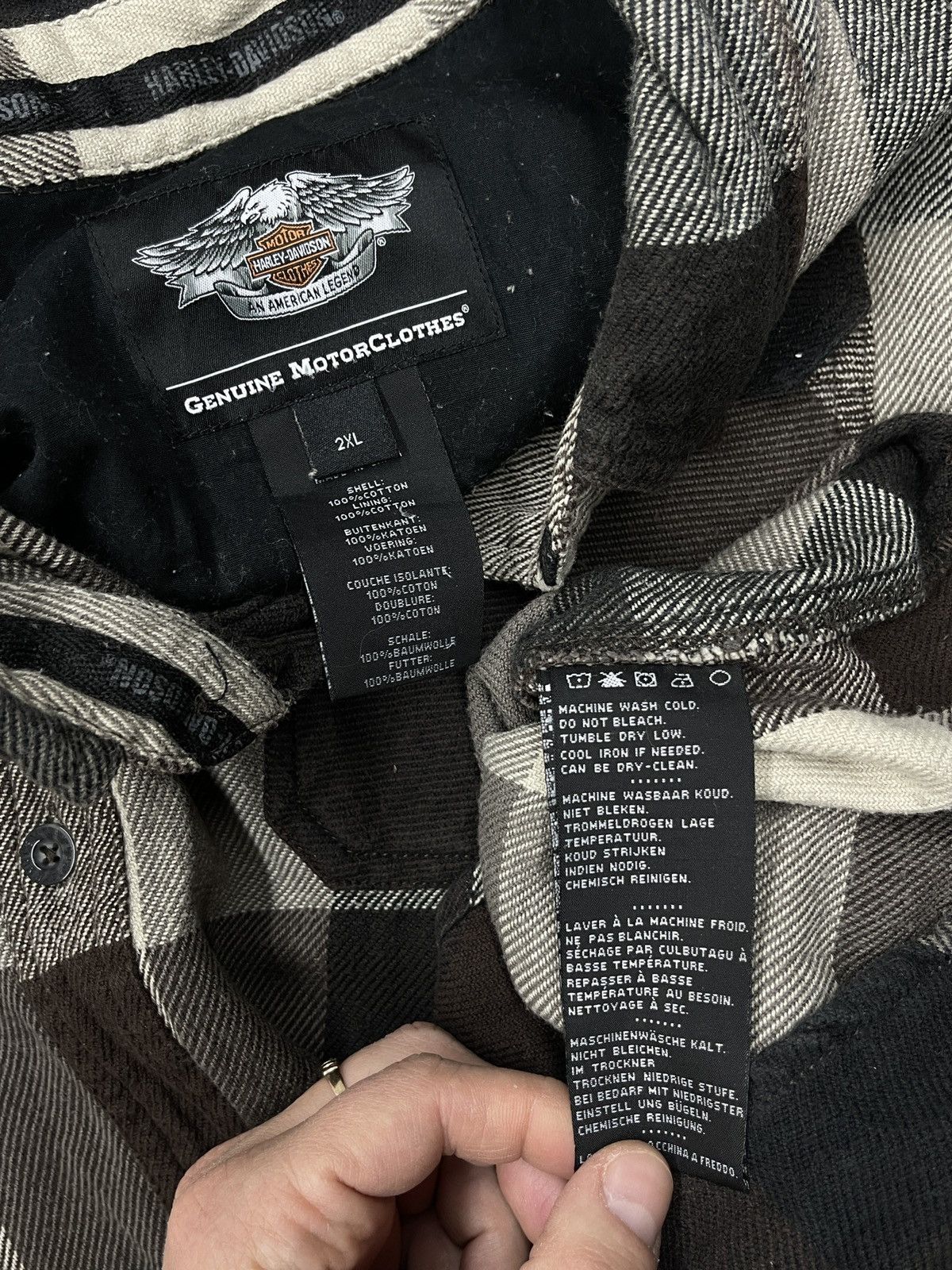 Harley Davidson Vintage Harley Davidson Motorcycle Flanel Shirt Into a Cage Size US XXL / EU 58 / 5 - 8 Thumbnail