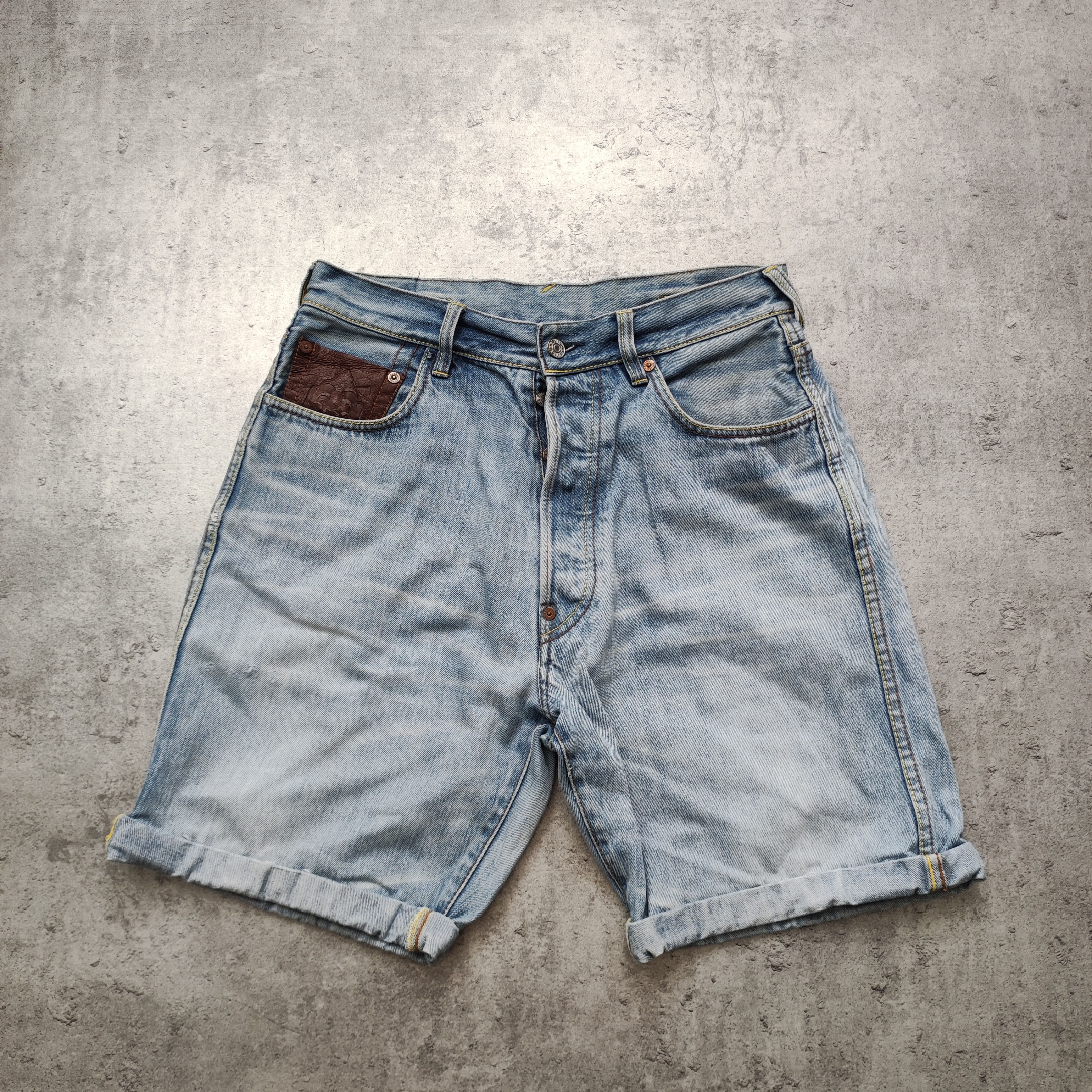 Evisu × Japanese Brand Japanese Brand Evisu Japan Classic Double Logo Denim Shorts Size US 34 / EU 50 - 3 Thumbnail