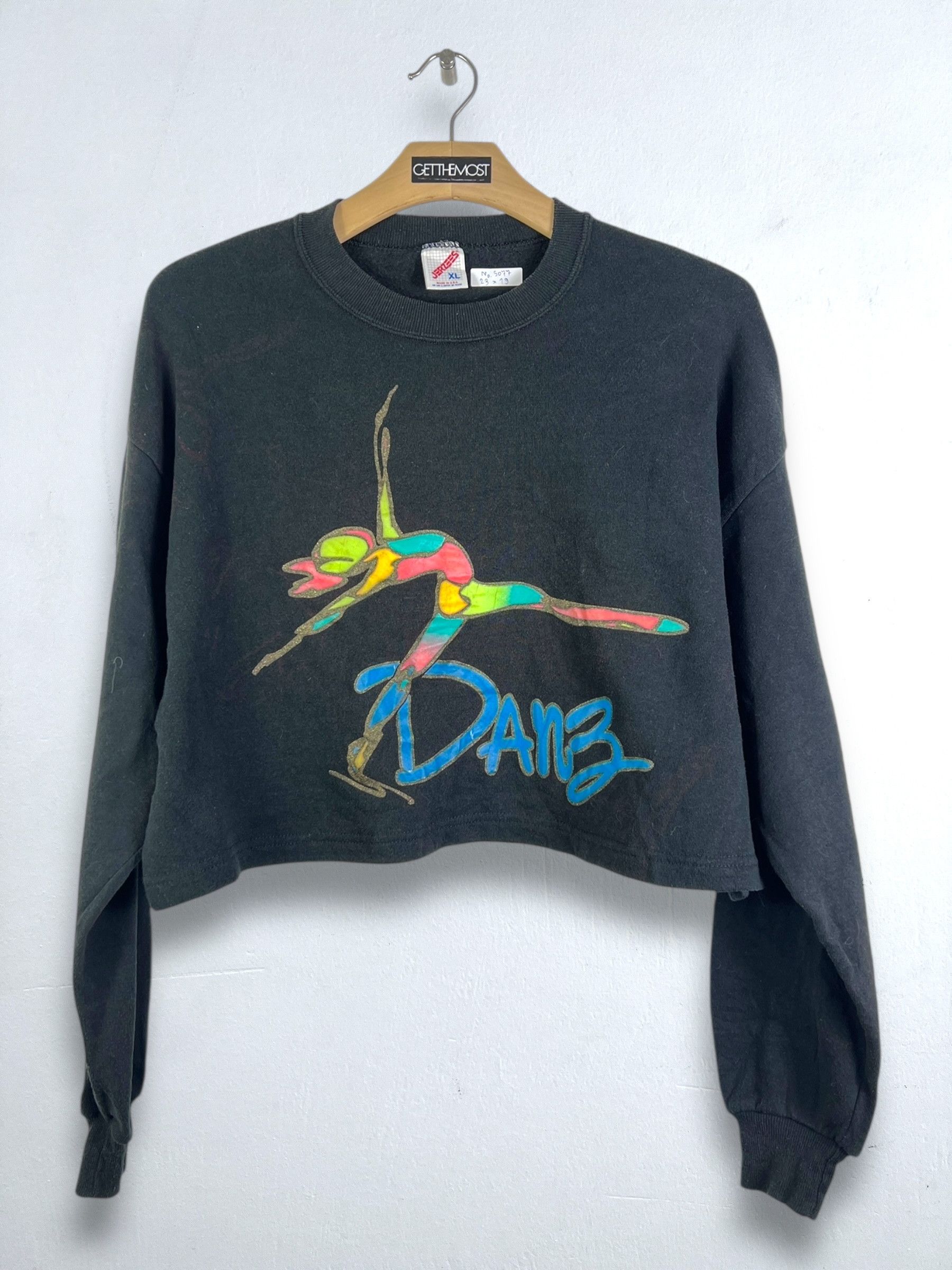 Vintage No.5077 Vintage 90s Art Cropped Graphic Sweatshirt (XL) Size US XL / EU 56 / 4 - 1 Thumbnail