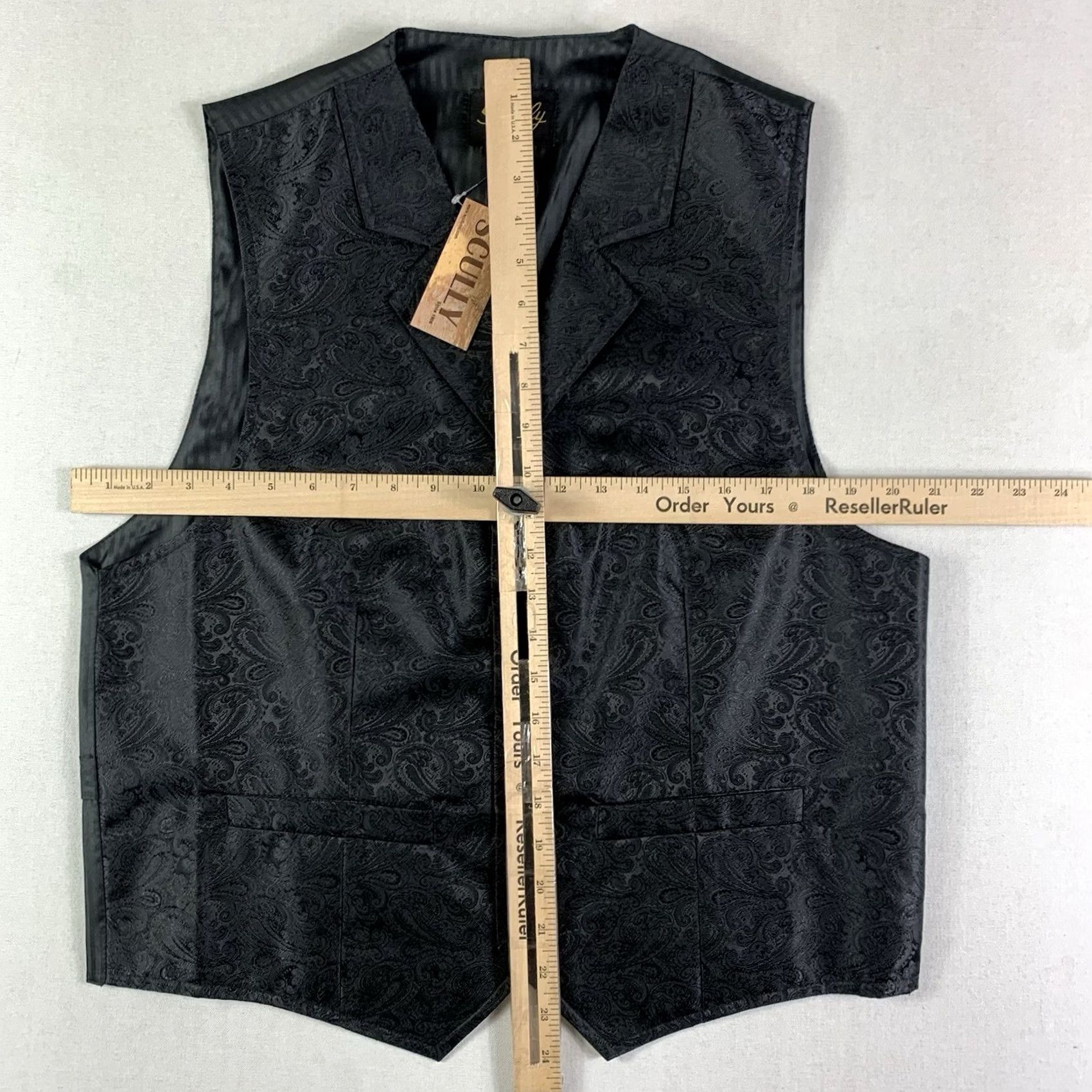 Scully Scully Vest Men’s Medium Black Paisley NWT Western Cowboy Ranchwear Vest M Black Paisley Western Size M Mens Button Up Size US M / EU 48-50 / 2 - 4 Thumbnail