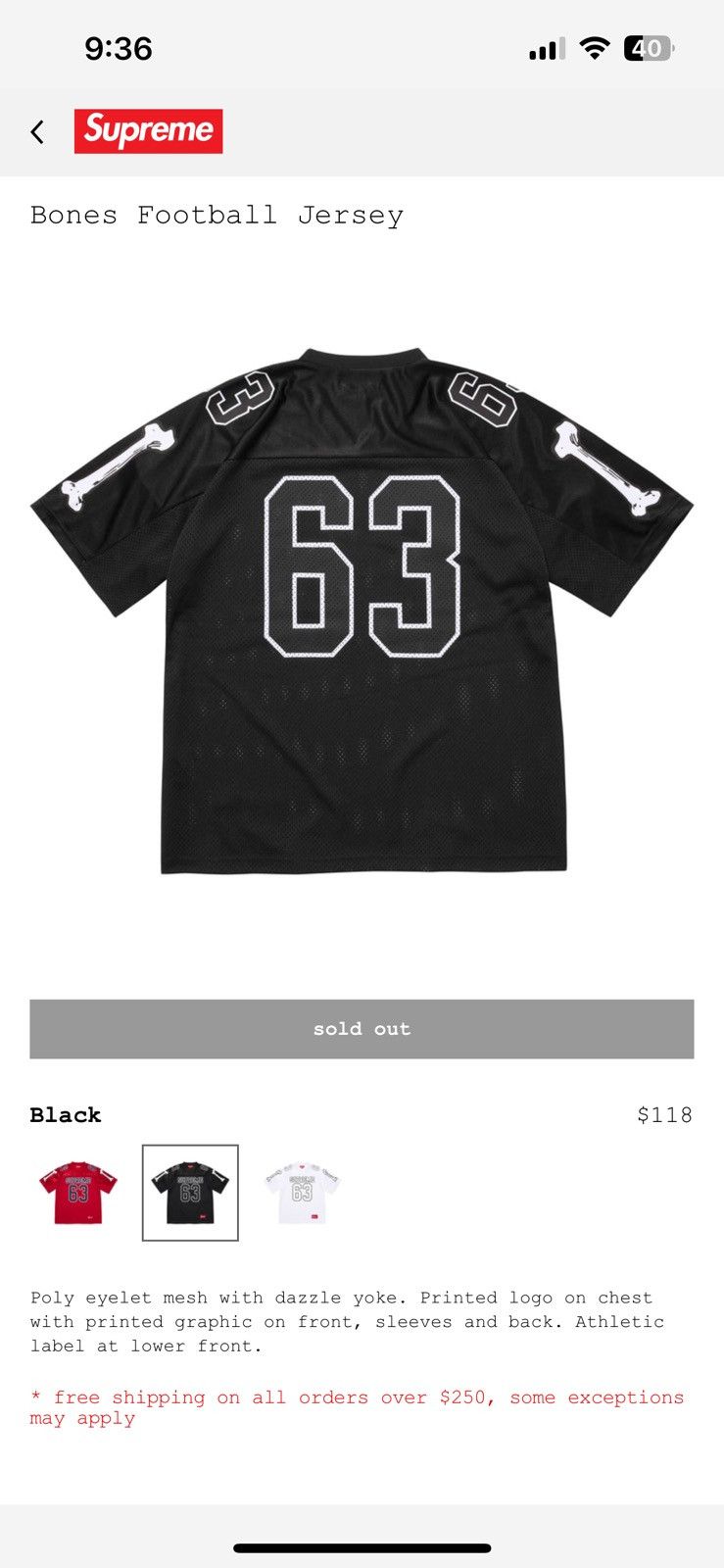 Supreme Supreme Bones Jersey | Grailed