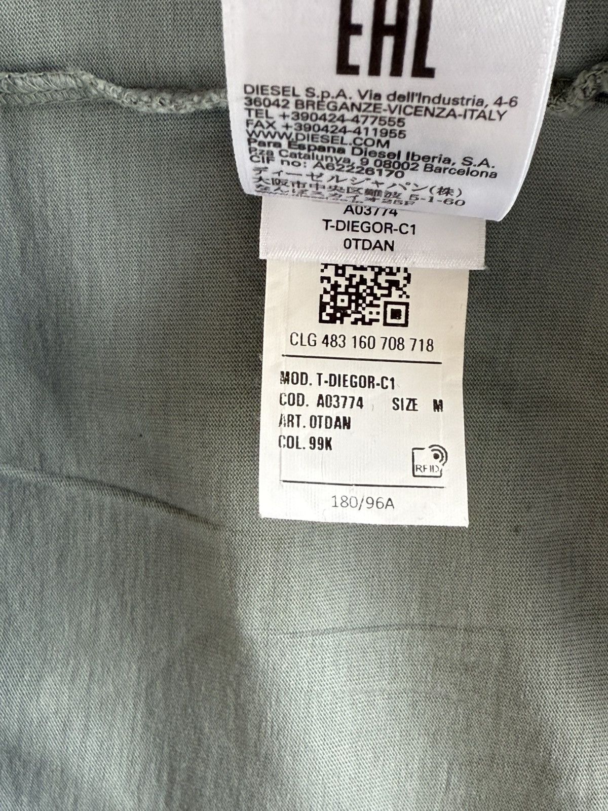 Diesel Diesel Jesus tee slim fit Size US M / EU 48-50 / 2 - 7 Thumbnail