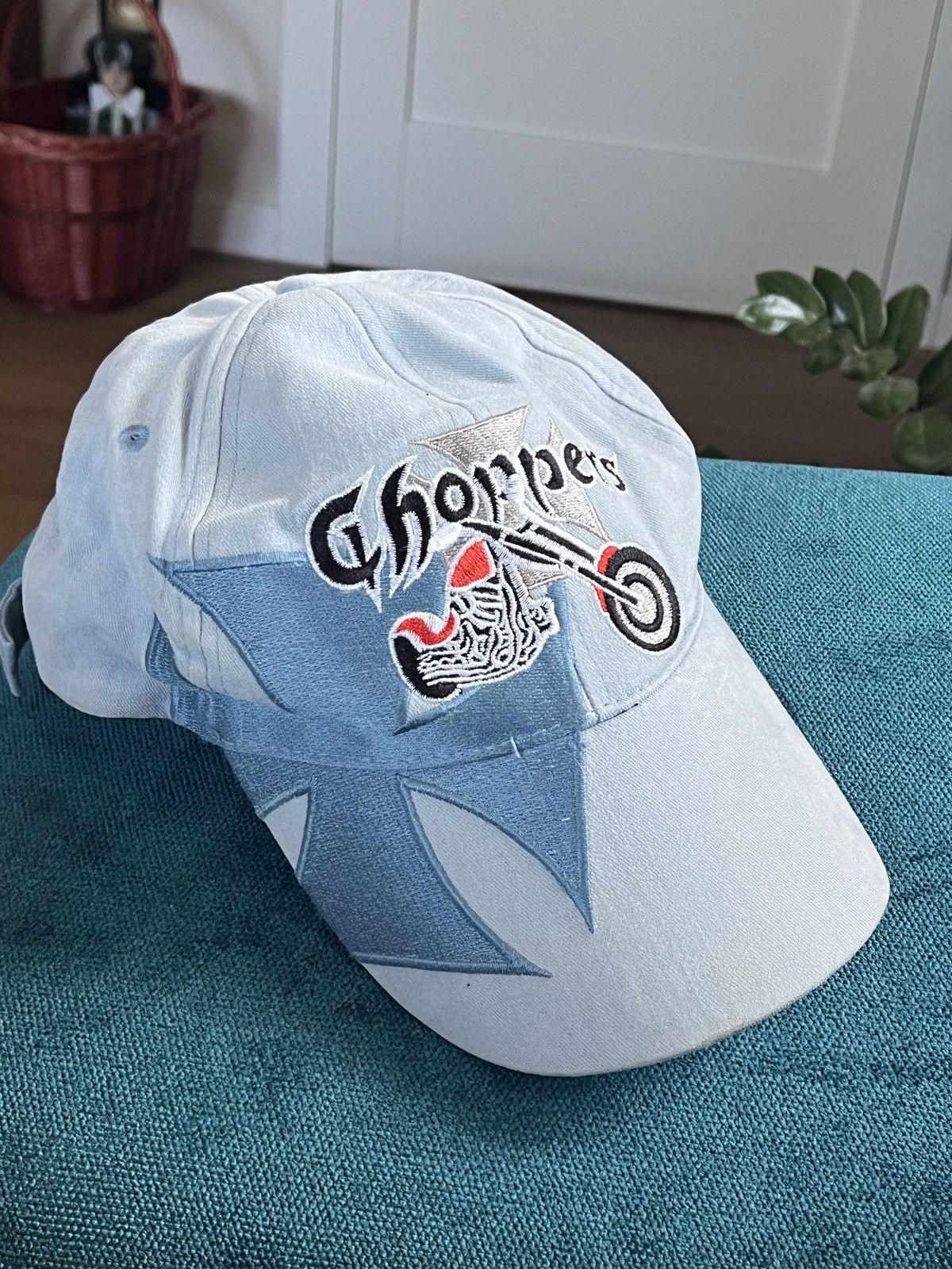 Vintage Vintage Choppers Baby Blue Hat Cap Motorcycle Size ONE SIZE - 1 Thumbnail