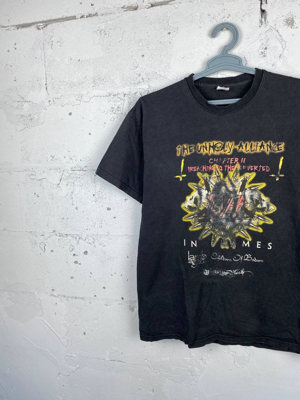 Band Tees × Vintage VINTAGE 2006 SLAYER THE UNHOLY ALLIANCE Distressed T Shirt Size US M / EU 48-50 / 2 - 3 Thumbnail