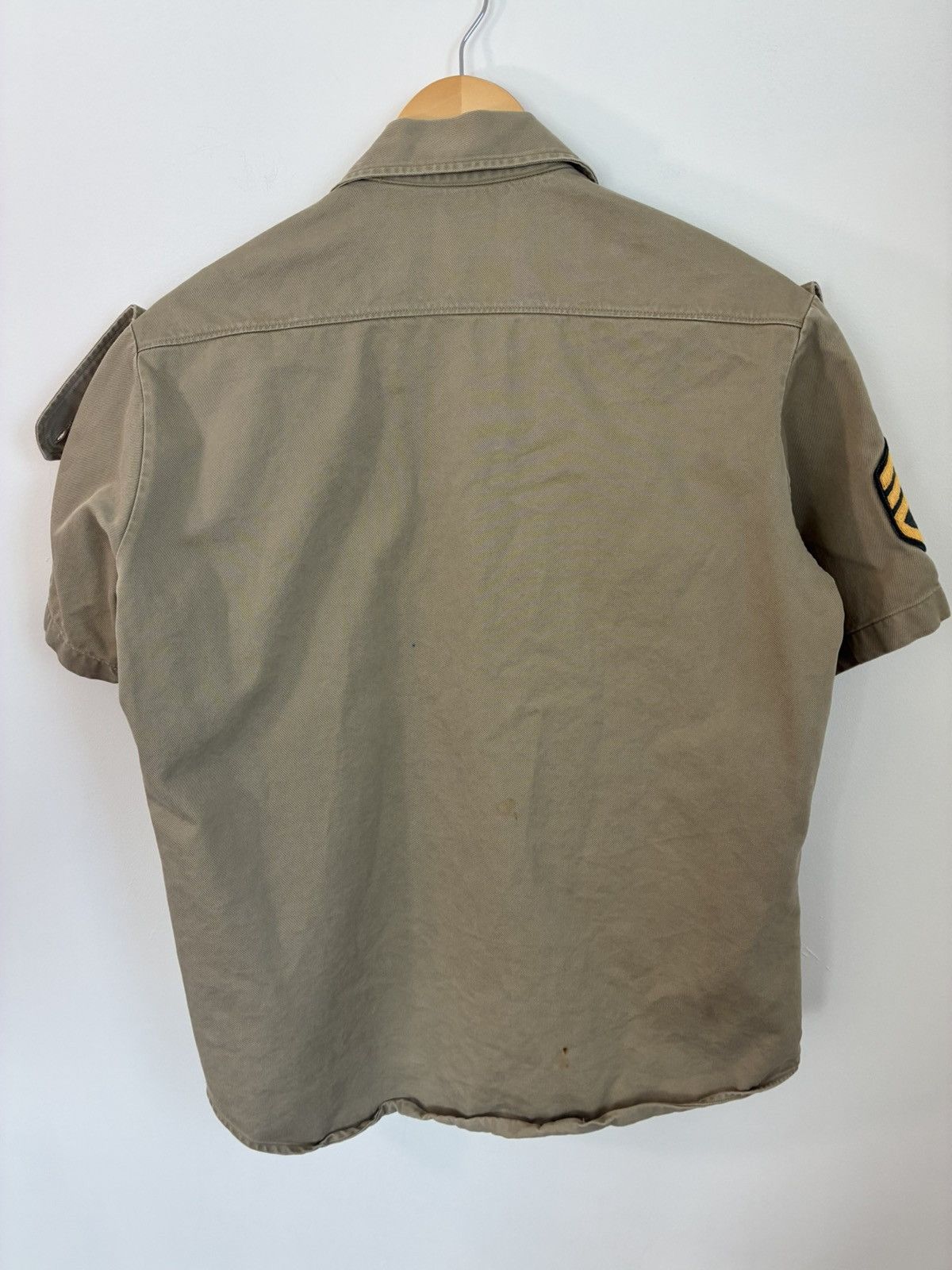 Vintage Distressed Military Army Button Down Epaulette Shirt Size US L / EU 52-54 / 3 - 6 Thumbnail
