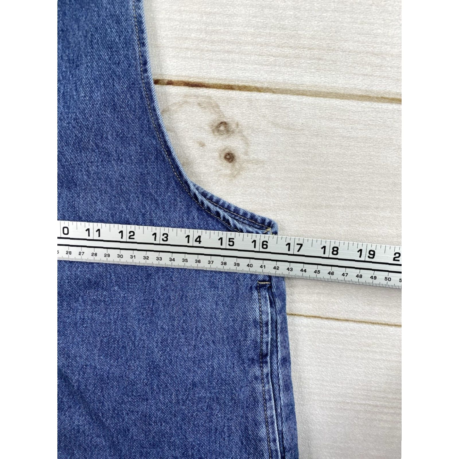 Forever 21 FOREVER 21 Denim Jumper Dress Womens M Blue Jeans Halter Back Button Front Knee Length 90s Casual Overall Dress Women's M Blue Size M / US 6-8 / IT 42-44 - 7 Thumbnail