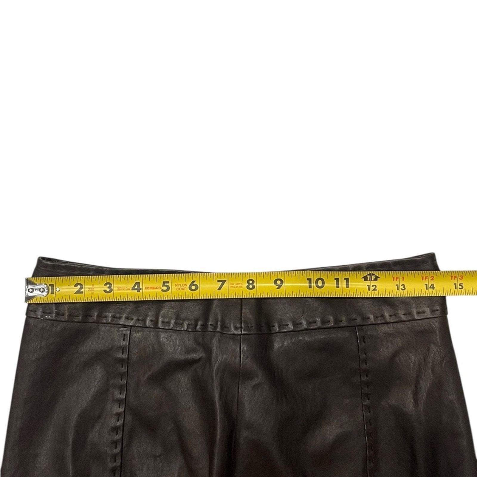 Kiton KITON Woman Dark Brown Faux Leather Skirt Size:46 Size 32" / US 10 / IT 46 - 8 Thumbnail