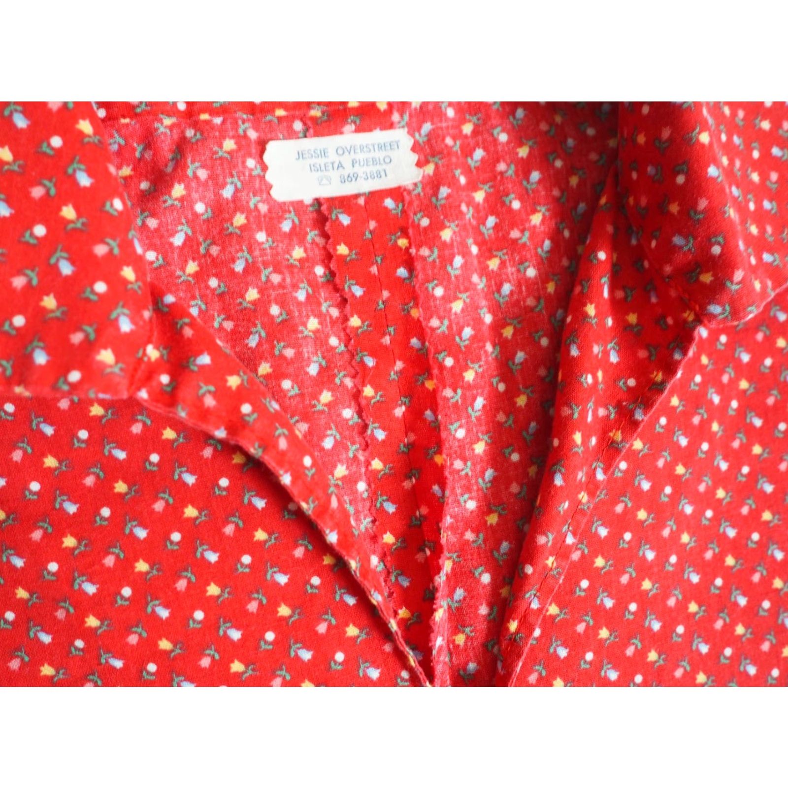Bell VTG 70s Floral Rustic Red Western Bell Sleeve Boho Hippy Pullover Shirt L Mens Womens? Not specified Size L / US 10 / IT 46 - 6 Thumbnail