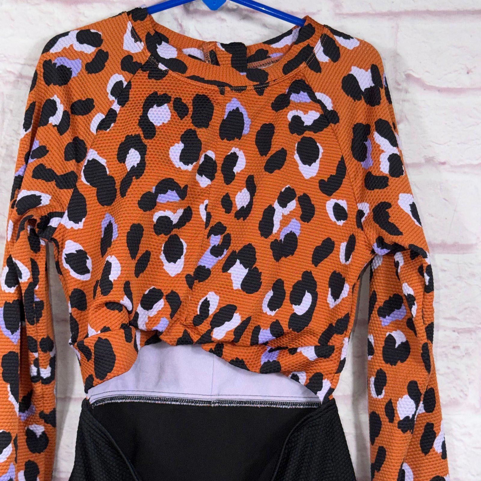 Other Art Class Large Leopard Print Long Sleeve Swimsuit Size ONE SIZE - 2 Thumbnail