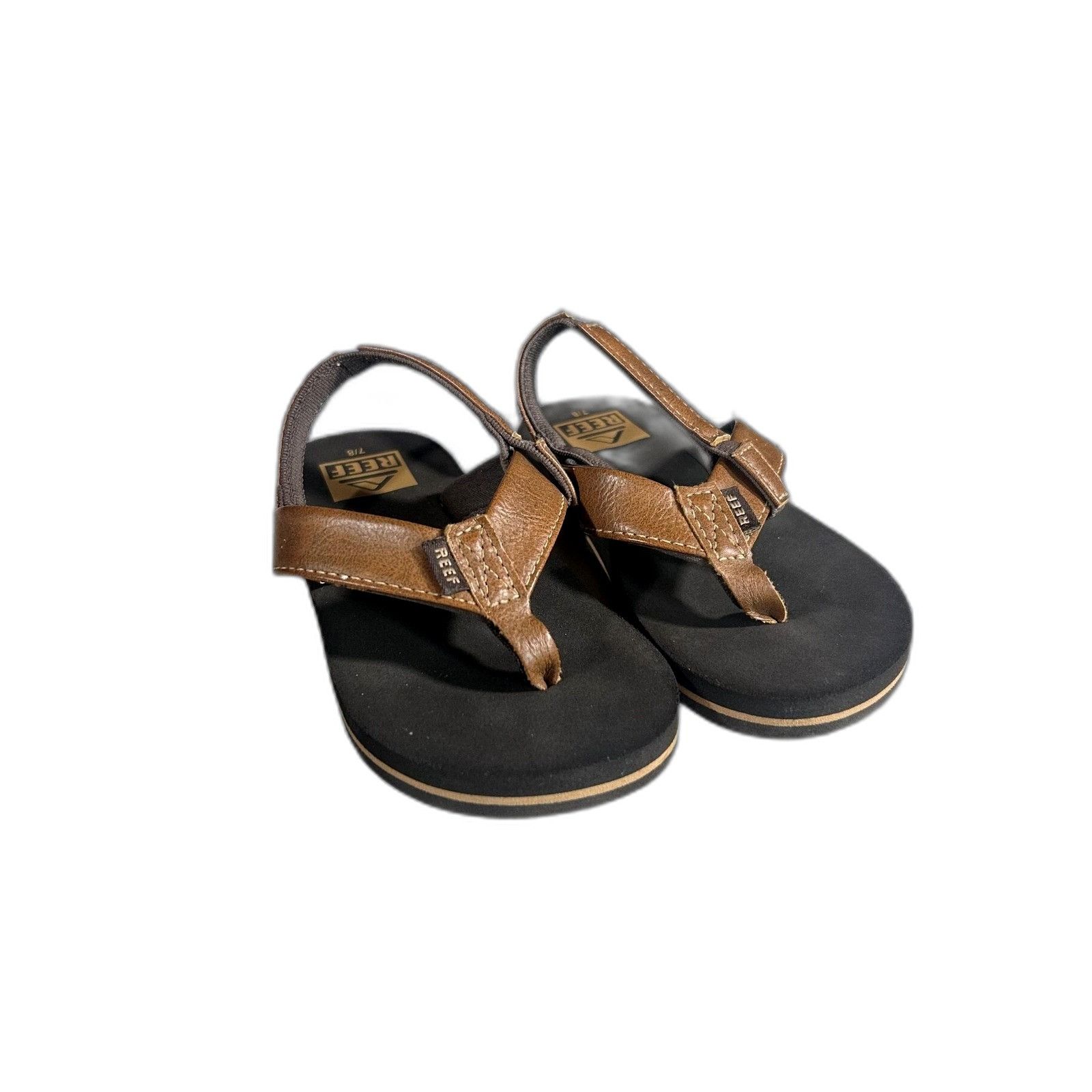 Vintage Reef Boys Grom Little Twinpin Sandlals Brown Flip Flop Sling Size US XXS / EU 40 - 1 Thumbnail
