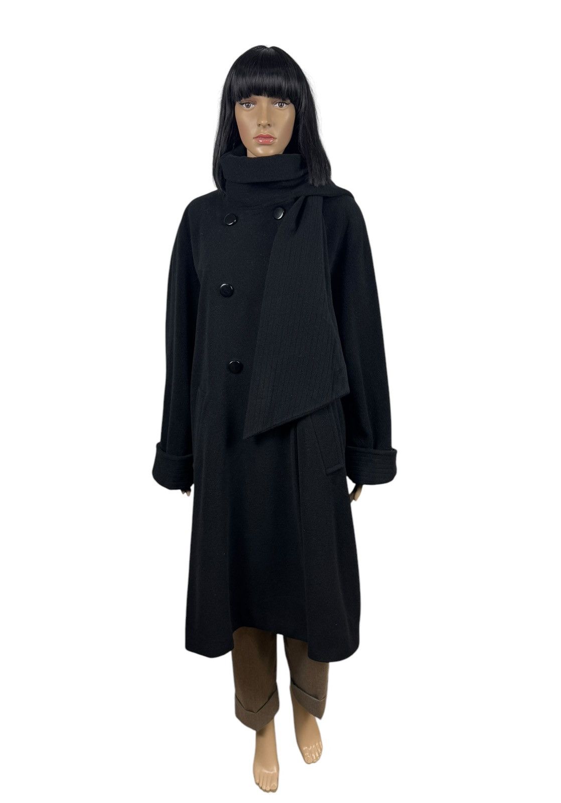 Escada Escada By Margaretha Ley Wool Overcoat Scarf Decor DE40 IT46 Size L / US 10 / IT 46 - 1 Thumbnail