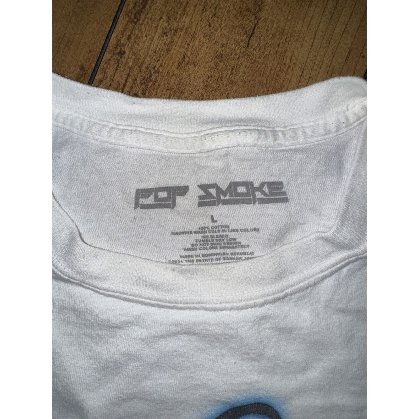 Band Tees × Vintage Pop Smoke Tribute Airbrush T-Shirt L 21x27 Hip Hop Rap Tee Size US L / EU 52-54 / 3 - 3 Thumbnail