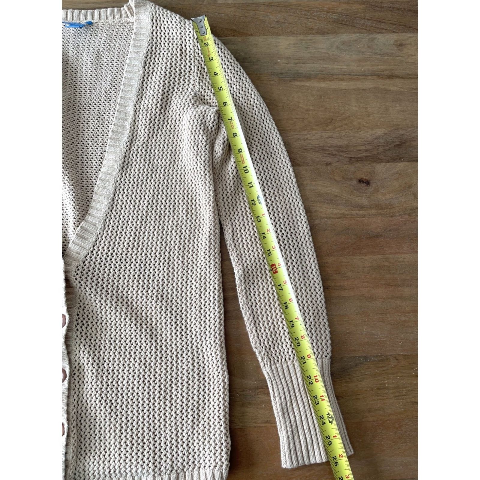 White + Warren VINTAGE White + Warren Cardigan Womens M Beige Cable-Knit Fisherman Button Front Sweater 90s 2000s Preppy Mens Womens Boys Girls Size M / US 6-8 / IT 42-44 - 6 Thumbnail