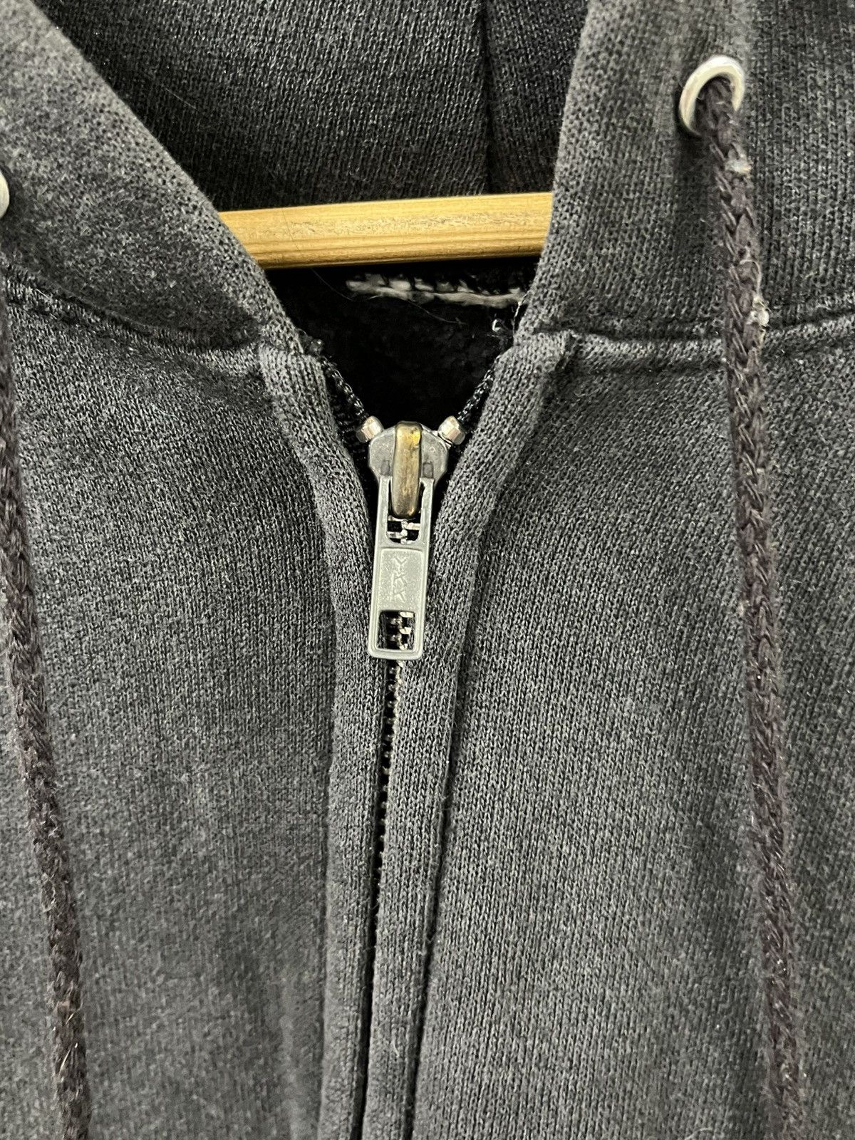 Russell Athletic Black zip up hoodie 90s heavy cotton boxy, fit grunge opium Size US XL / EU 56 / 4 - 5 Thumbnail