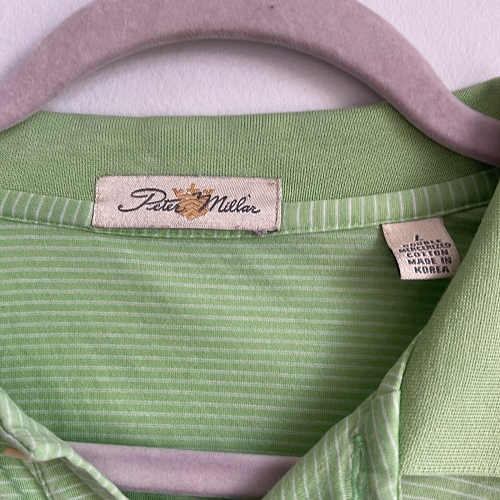 Peter Millar Peter Millar double mercerized cotton pinstriped polo shirt Size US L / EU 52-54 / 3 - 6 Thumbnail