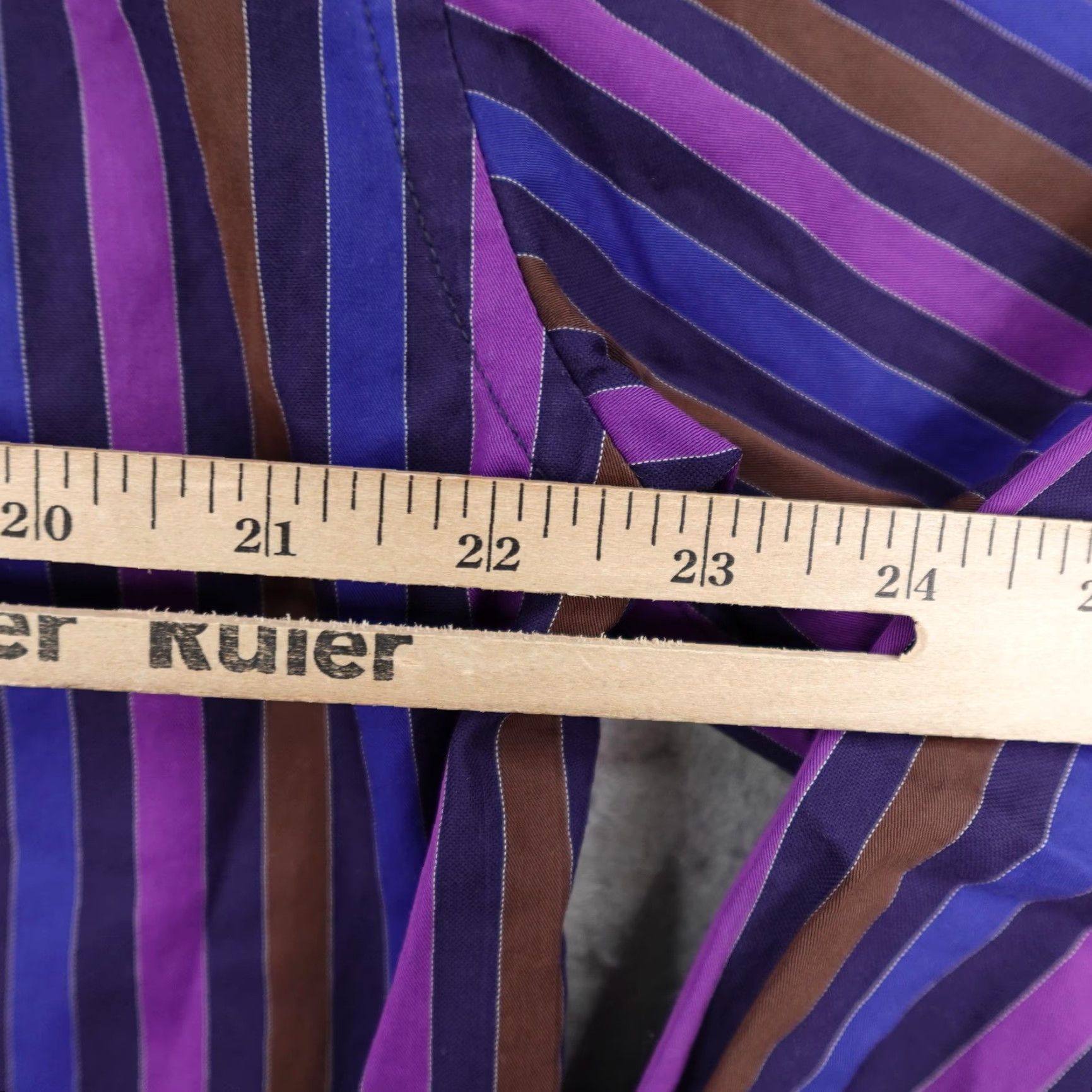 Paul & Shark VINTAGE Paul & Shark Yachting Shirt Mens Large 42 Purple Blue Stripes Regatta Beach Nautical Preston Rhode Island Mens Size US L / EU 52-54 / 3 - 5 Thumbnail