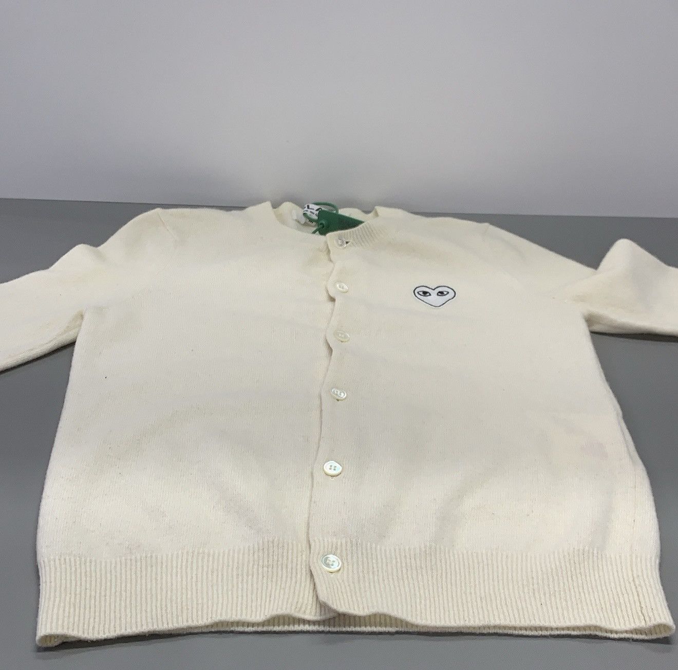 Comme des Garcons Comme des Garçons Play White Knit Cardigan for Women 0079 Size M / US 6-8 / IT 42-44 - 8 Thumbnail