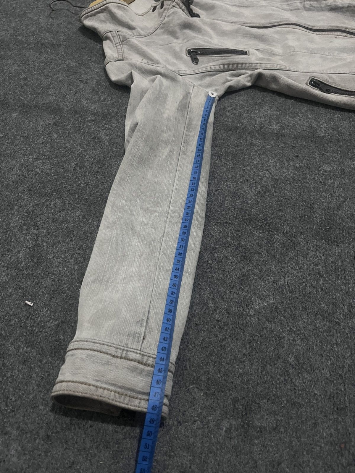 Comme Ca Ism COMME CA ISM Washed Grey Denim Rider Jacket Moto Size US M / EU 48-50 / 2 - 10 Thumbnail