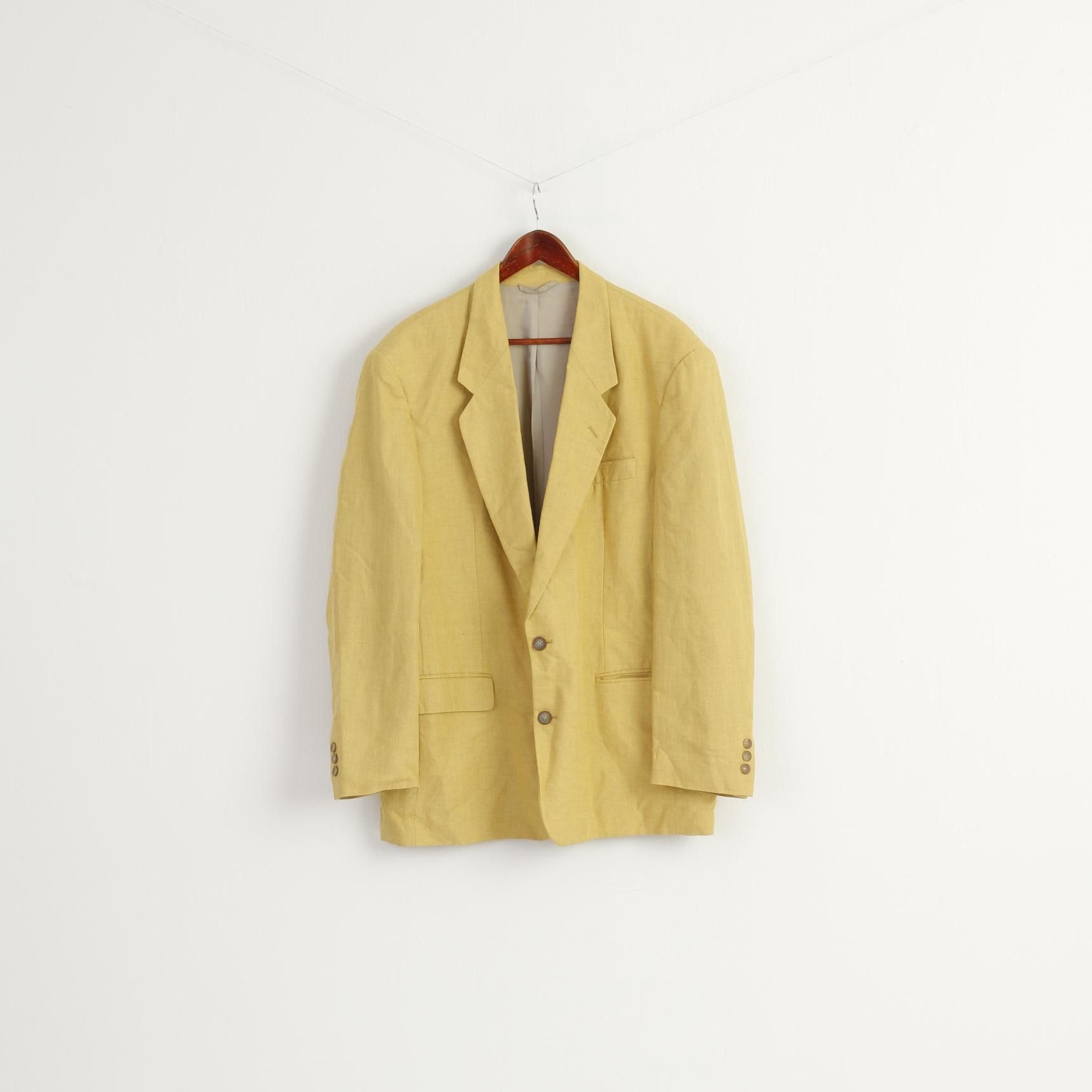 Vintage James B. Cook Men 54 44 Blazer Yellow Vintage Linen 3237 Size 44R - 1 Thumbnail