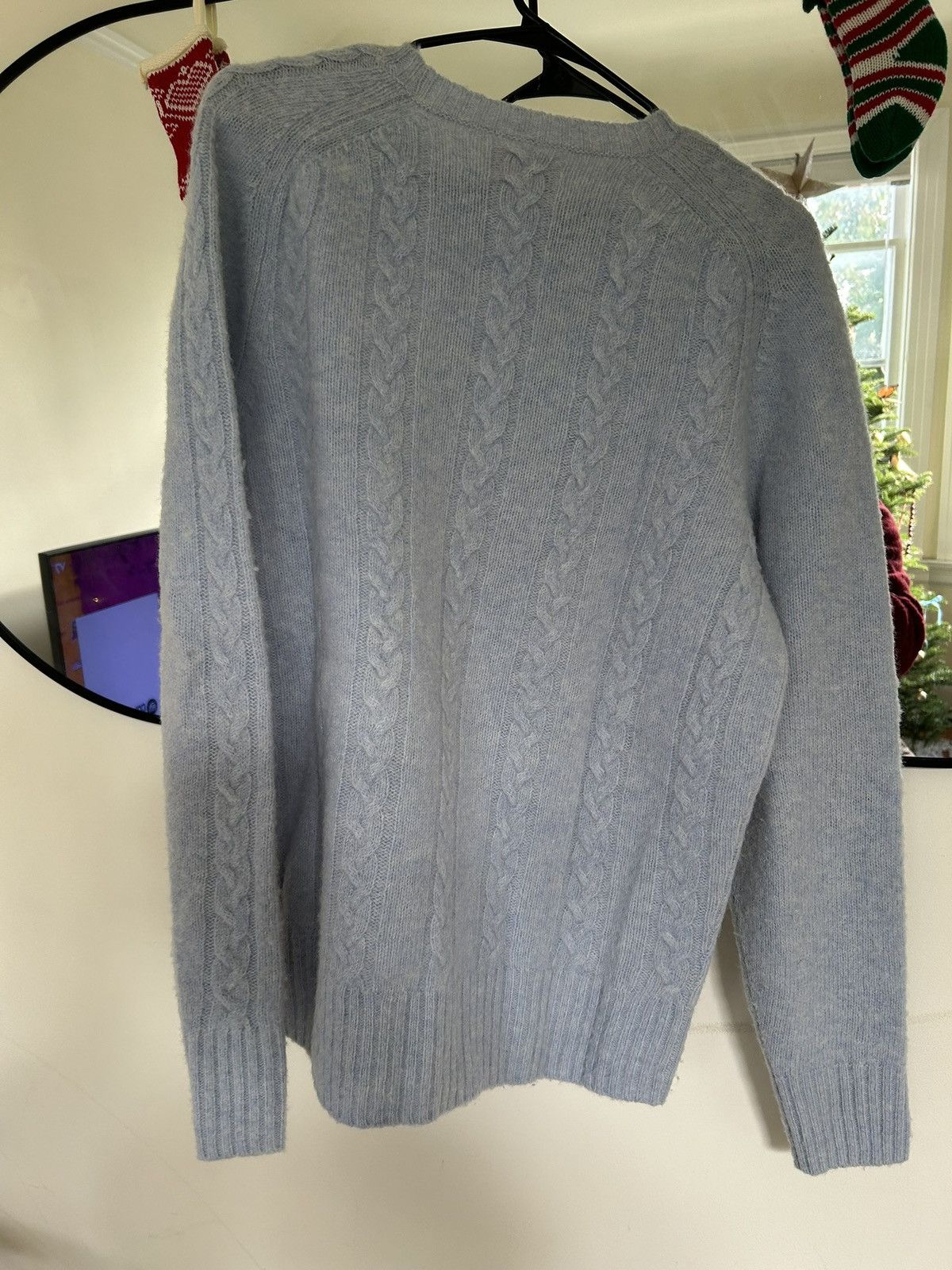 J.Crew J. Crew Light Blue Cable Knit Shetland Sweater Size US M / EU 48-50 / 2 - 1 Thumbnail
