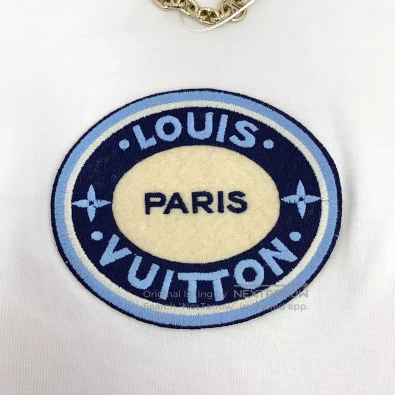 Louis Vuitton Louis Vuitton 24 White Logo Embroidered Cotton Irregular H Size XL / US 12-14 / IT 48-50 - 5 Thumbnail