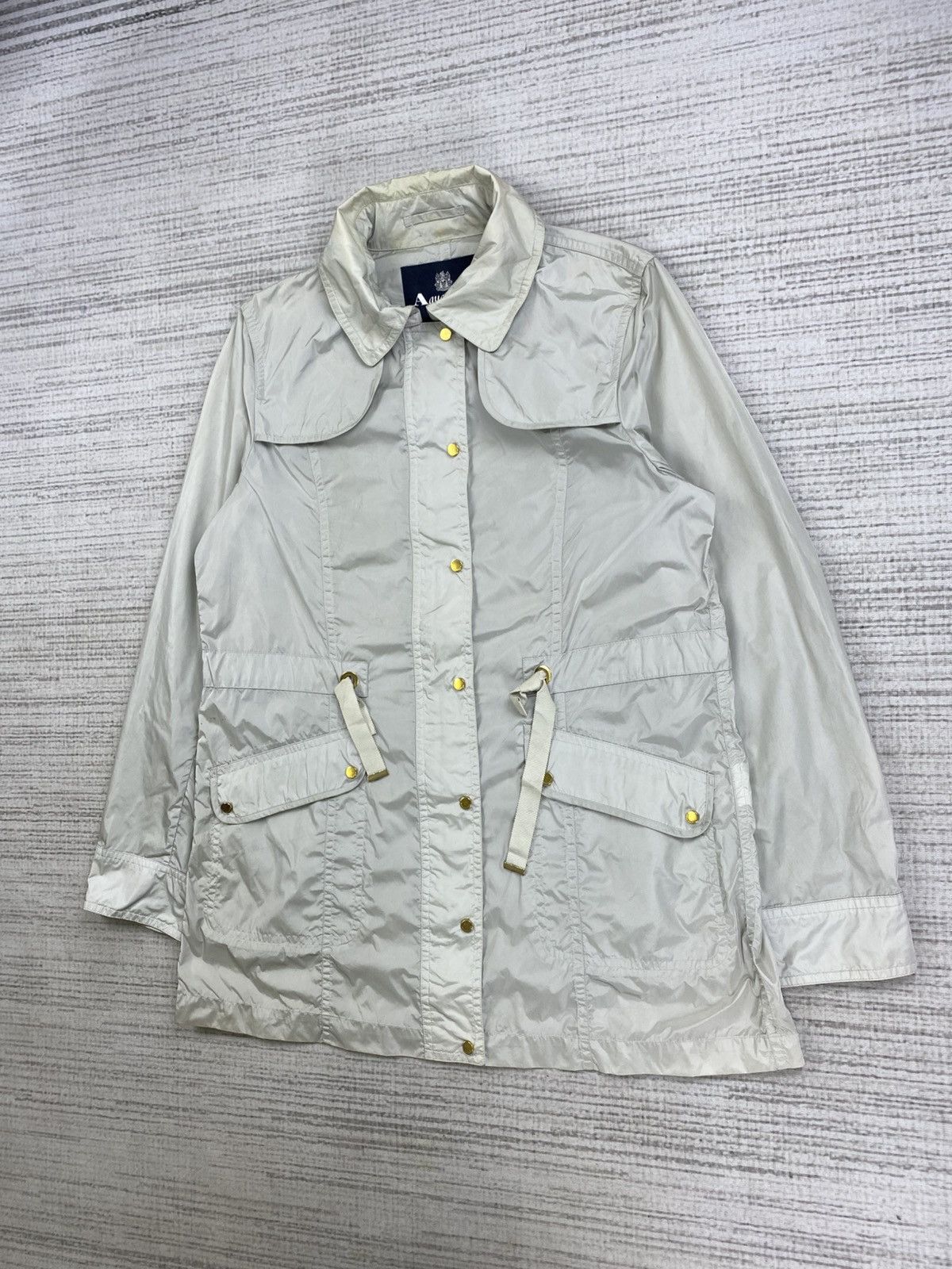 Aquascutum × Japanese Brand × Vintage Vtg Aquascutum Nice Nylon Trench Breasted Pocket Coat Jacket Size US M / EU 48-50 / 2 - 4 Thumbnail